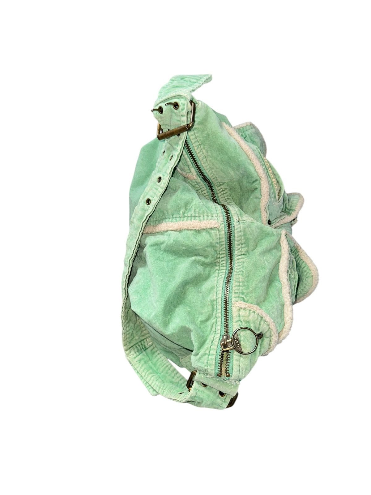 Gap × Vintage Y2K GAP Vintage Velvet Messenger Bag Green Handbag Size ONE SIZE - 13 Thumbnail