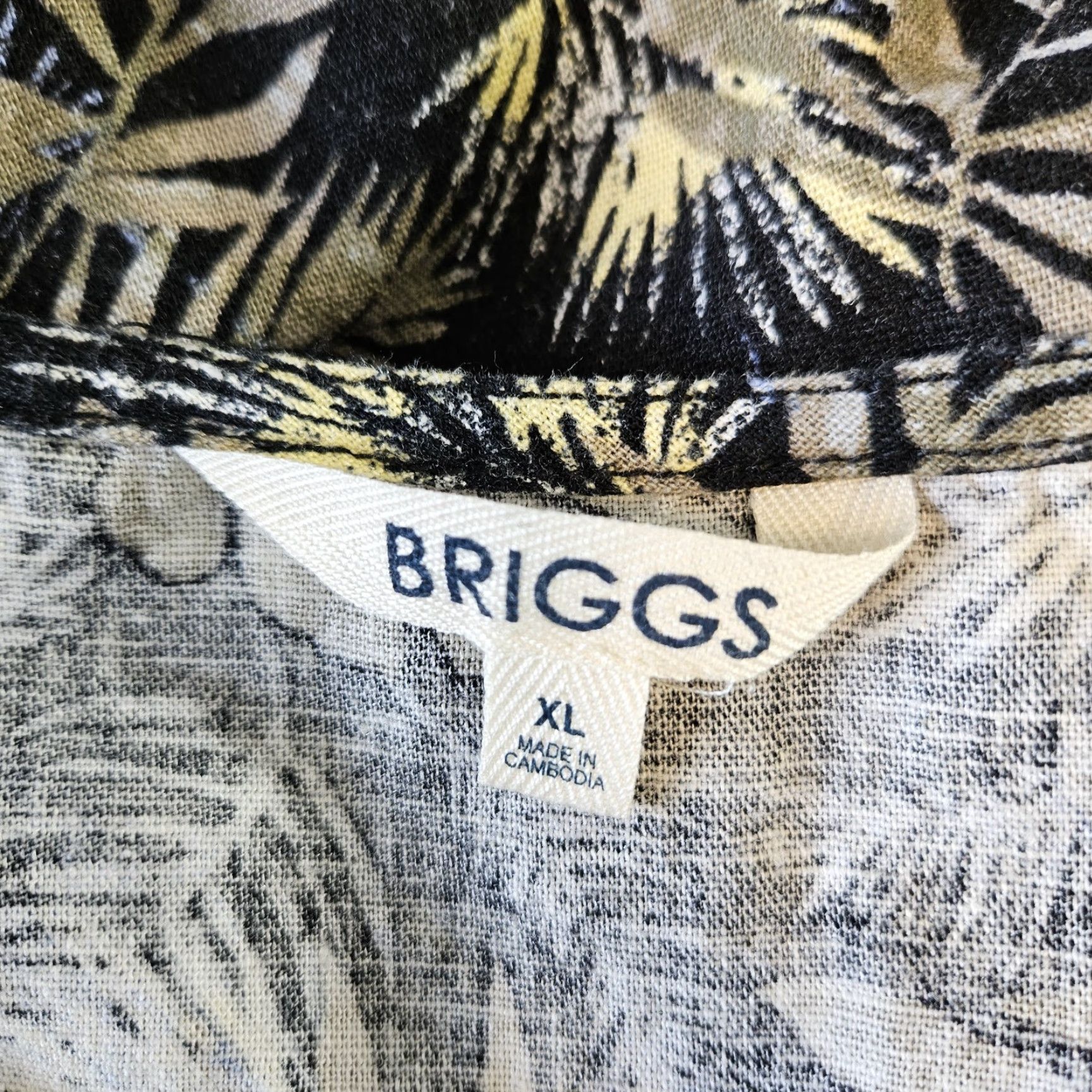 Vintage Briggs Womens Dress XL Black Blue Palm Leaf Print Sleeveless Linen Blend Dress Long Casual Shift Womens XL Black Palm Leaf Print Linen Blend Size XL / US 12-14 / IT 48-50 - 5 Thumbnail