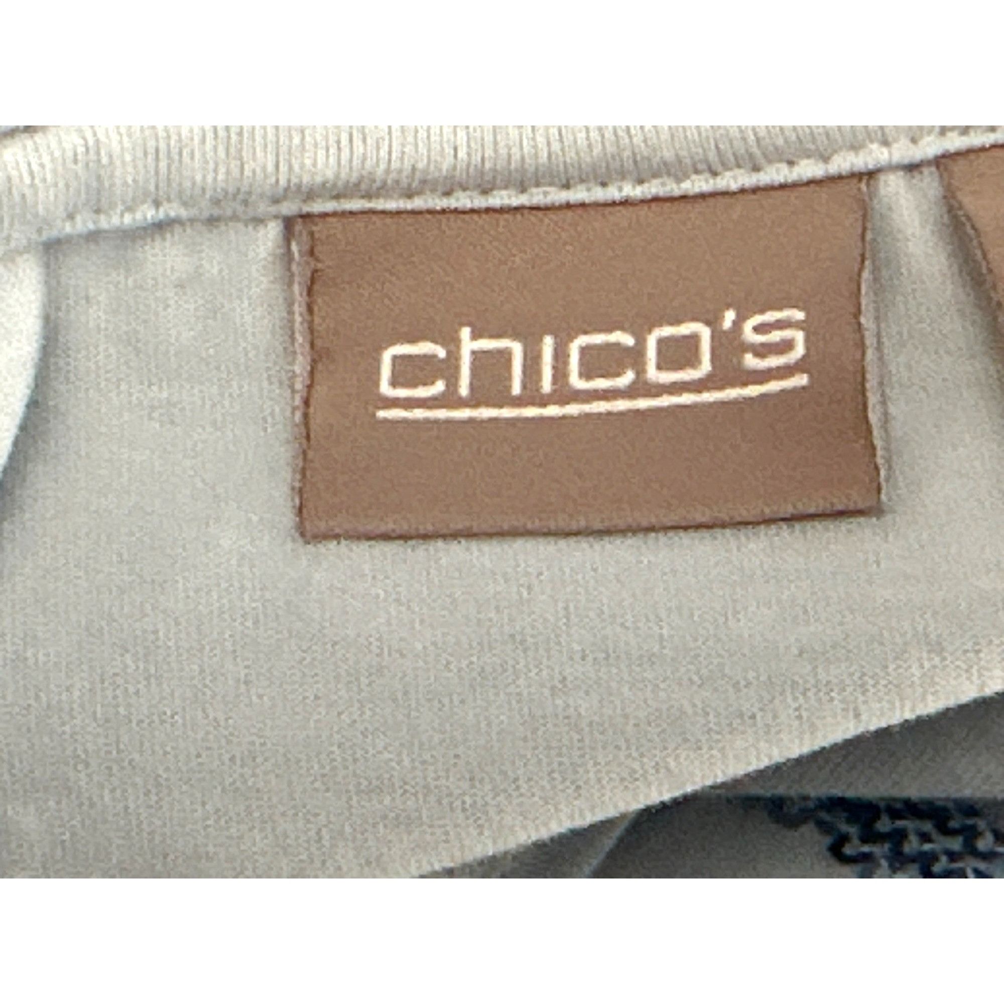 Chicos Chicos Light Blue Green Sequin Striped Long Sleeve Top Blous Size XL / US 12-14 / IT 48-50 - 5 Thumbnail