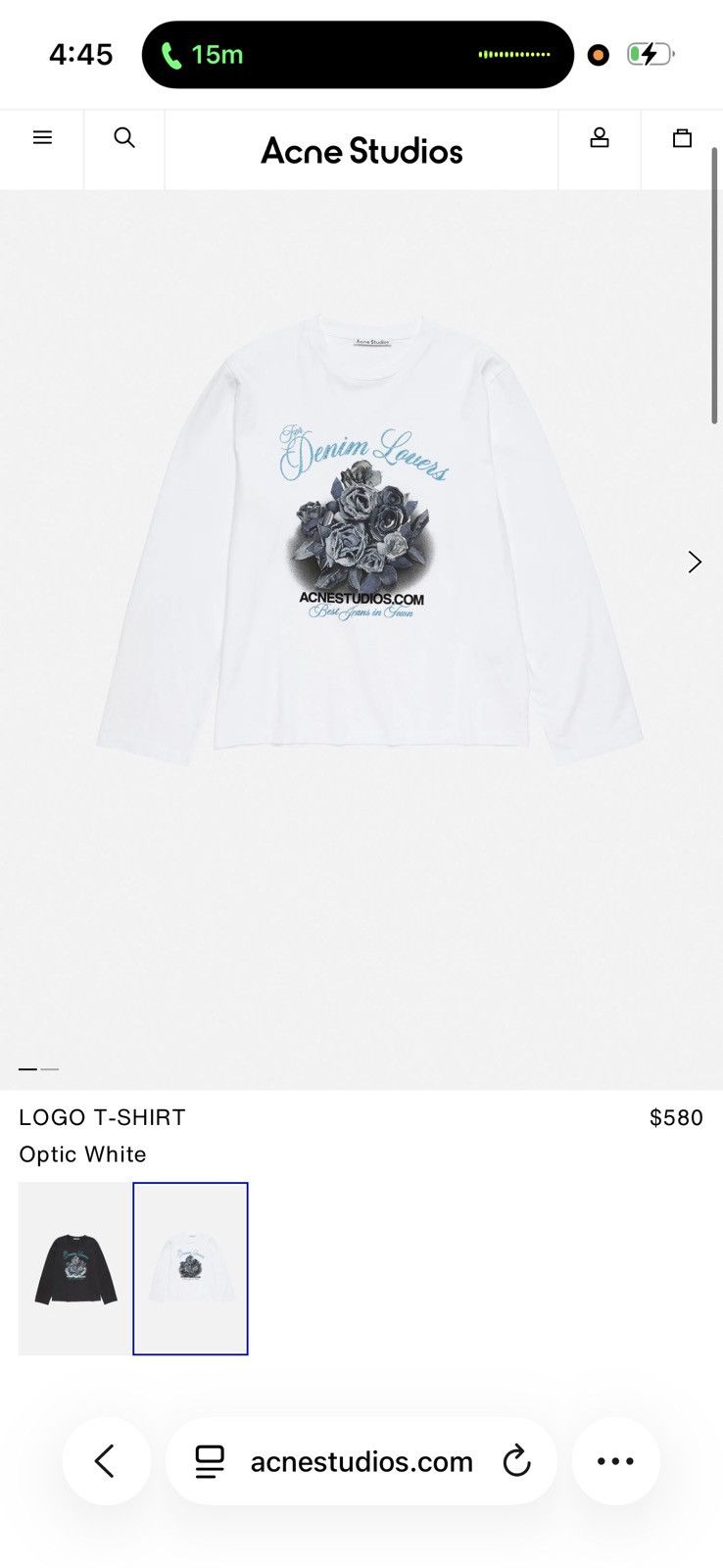 Acne Studios ACNE STUDIOS “FOR DENIM LOVERS” LONGSLEEVE TEE Size US M / EU 48-50 / 2 - 4 Thumbnail