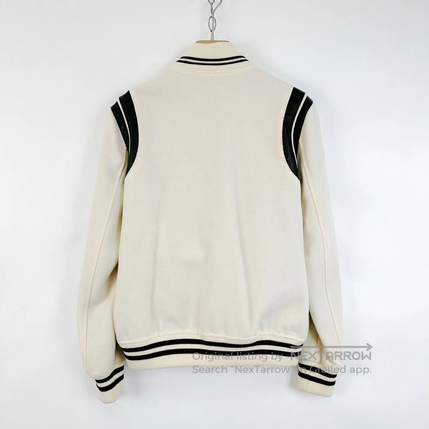 Saint Laurent Paris Saint Laurent White Black Striped Baseball Jacket. Size US M / EU 48-50 / 2 - 2 Thumbnail