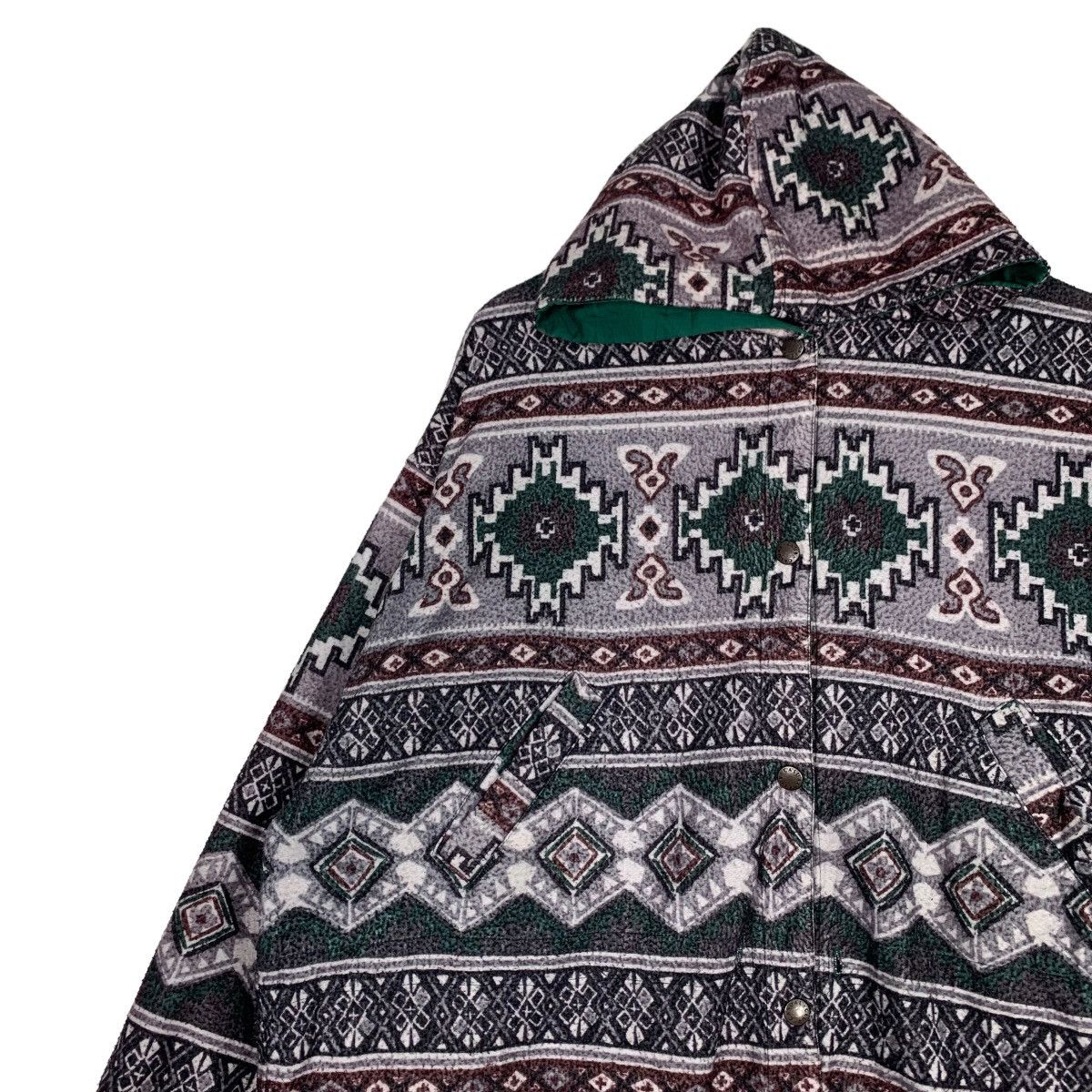 Vintage Native Navajo Overprint Reversible Hooded Jacket #0414-C19 Size US L / EU 52-54 / 3 - 6 Thumbnail
