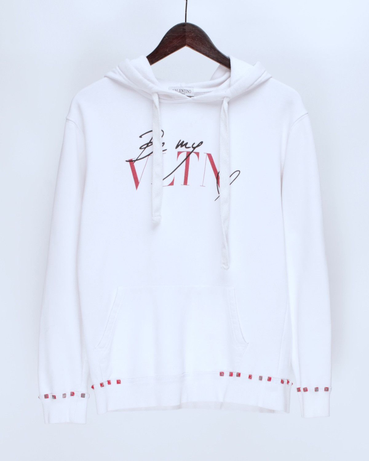 VALENTINO Be My VLTN White Hoodie Size S made in Italy