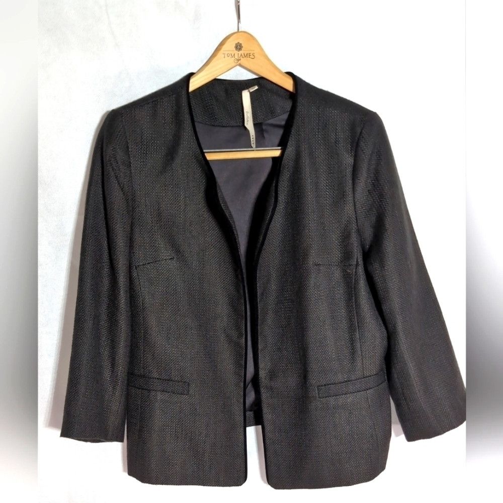 Designer Ladies Belatrix Open Jacket Black woven fabric XL Sharp Size XL / US 12-14 / IT 48-50 - 1 Thumbnail