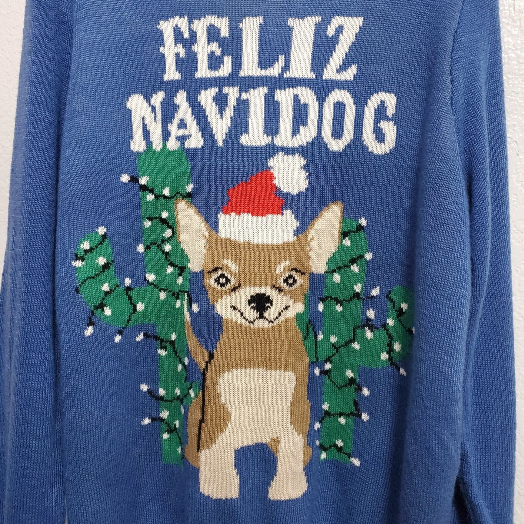 Vintage VINTAGE Tipsy Elves Sweater Men XL Blue Ugly Christmas Feliz Navidog Knit Pullover Size US XL / EU 56 / 4 - 4 Thumbnail
