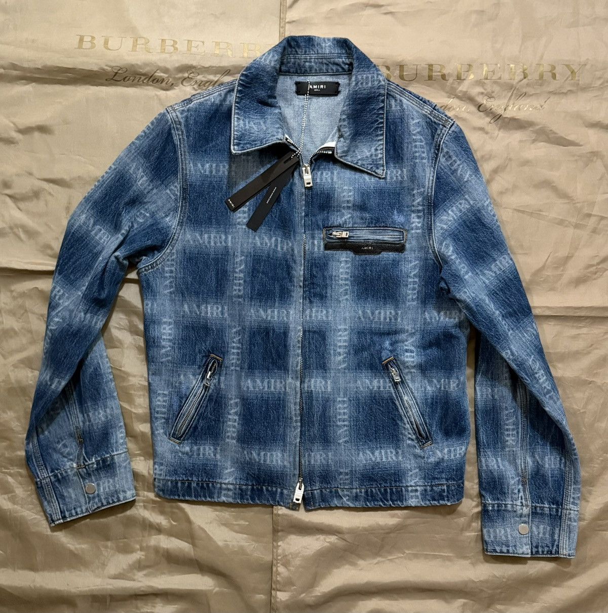Amiri AMIRI Blue Plaid Workman Denim Jacket size S Size US S / EU 44-46 / 1 - 1 Thumbnail