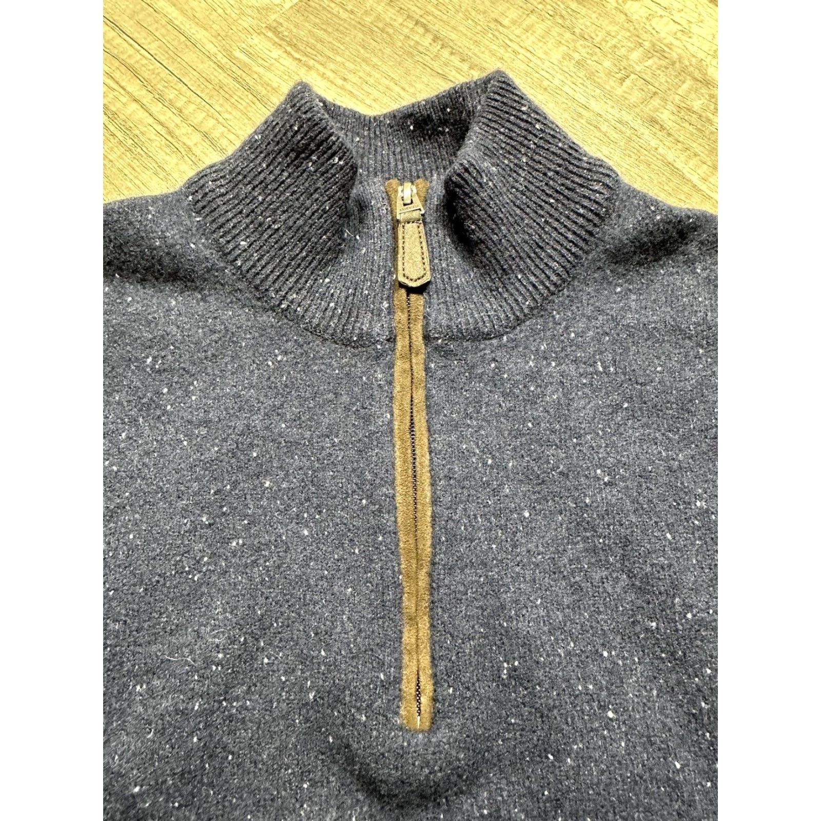 Orvis Orvis Sweater Mens Large Navy Blue Speckled Knit Wool 1/4 Zip Casual Pullover Size US L / EU 52-54 / 3 - 6 Thumbnail
