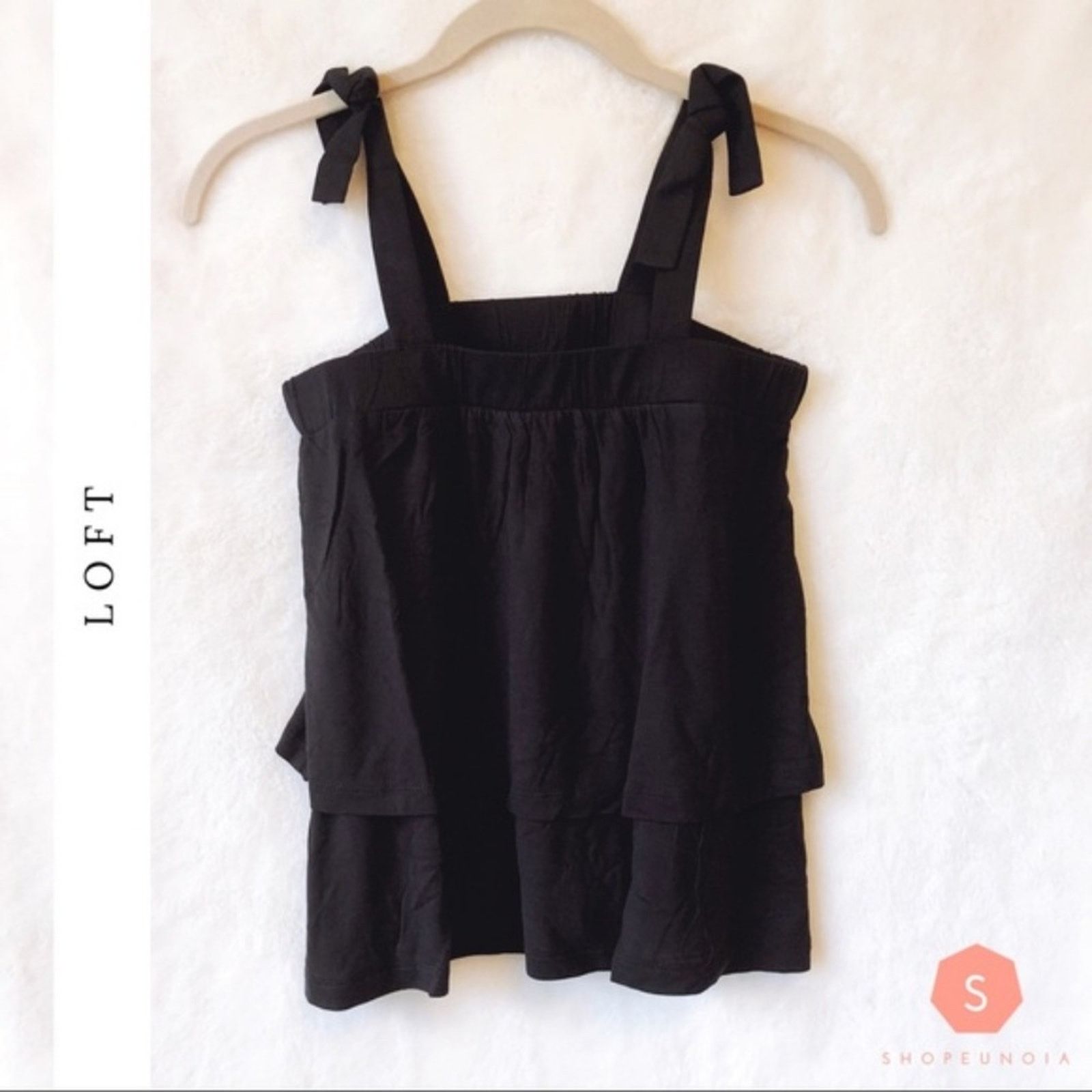 Loft LOFT Black Layered Tie Top Size XXS / US 00 / IT 34 - 6 Thumbnail