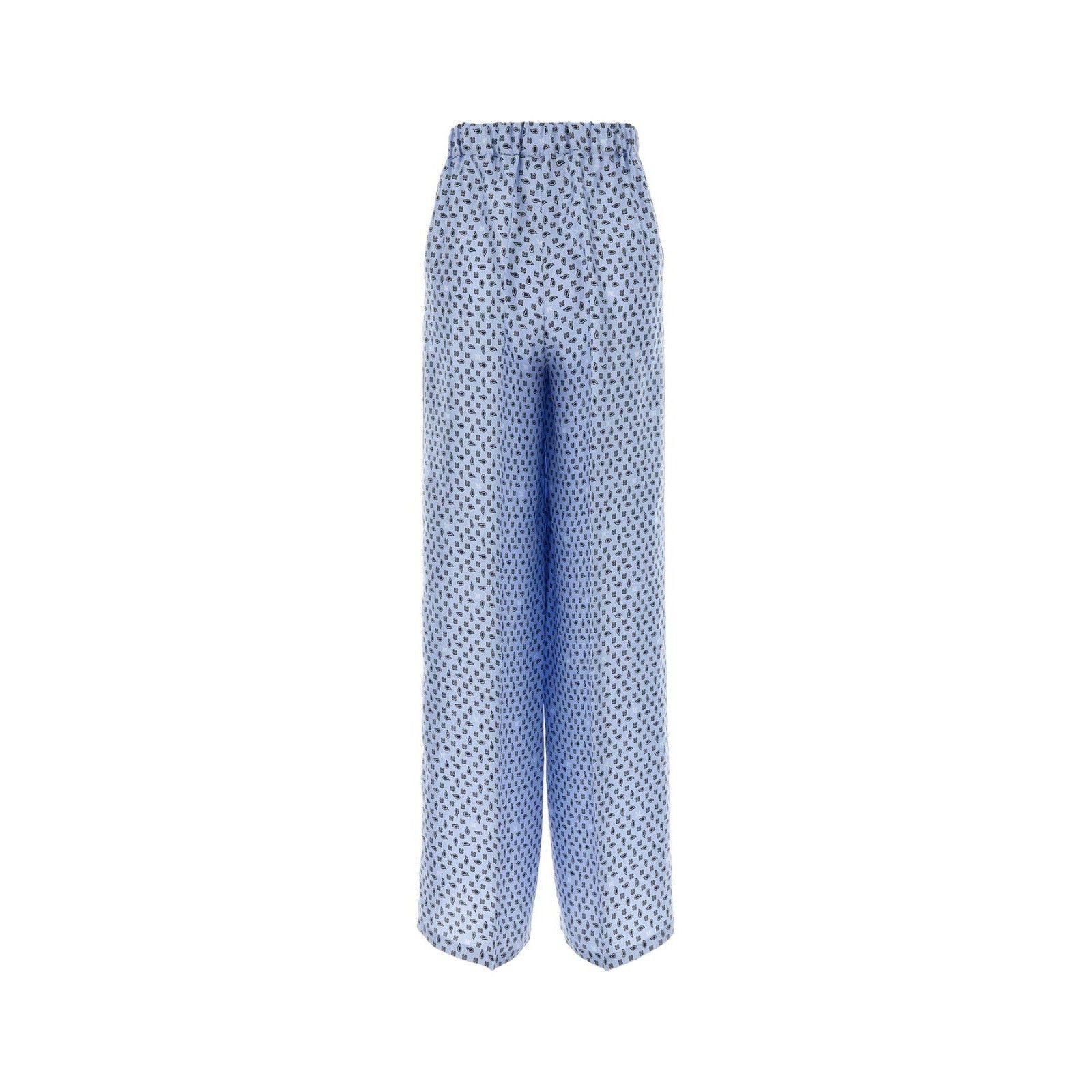 Max Mara MAX MARA Blue Printed Silk Vischio Pant New & Authentic (Wom Size 30" / US 8 / IT 44 - 2 Thumbnail
