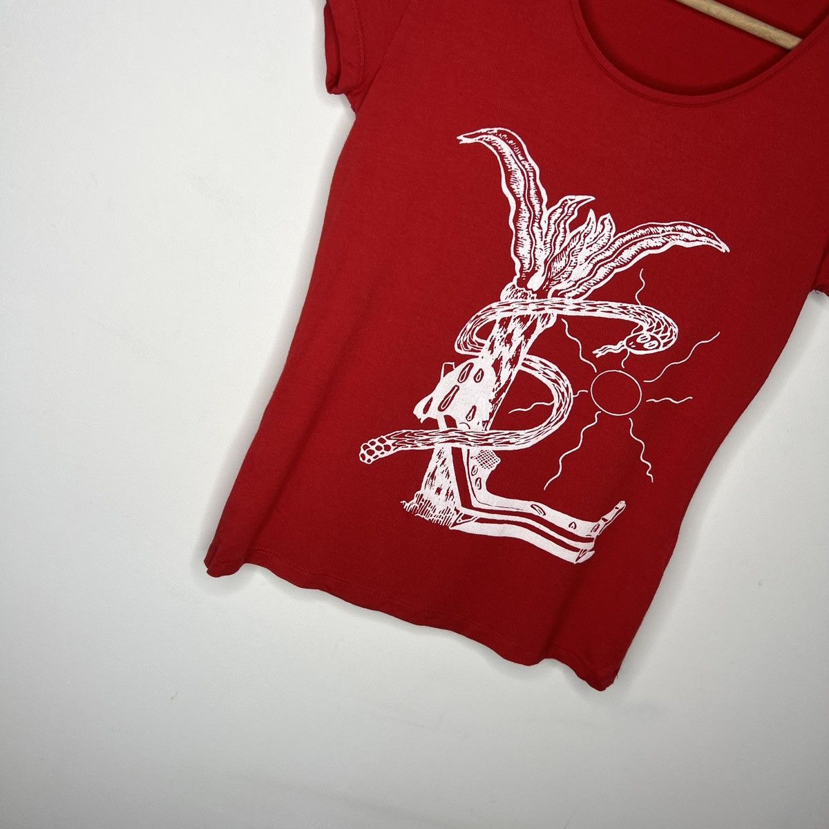 Tom Ford × Yves Saint Laurent 2000s' Yves Saint Laurent YSL Red Tshirt Tee by Tom Ford Size M / US 6-8 / IT 42-44 - 2 Thumbnail