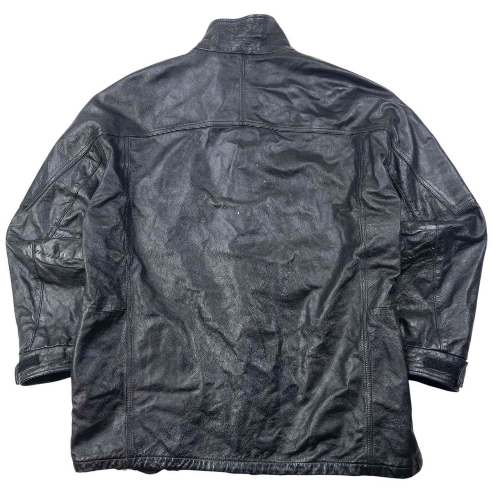 Other Vintage 80s Armani Jeans Zip Up Leather Jacket Size XL Size US XL / EU 56 / 4 - 2 Thumbnail