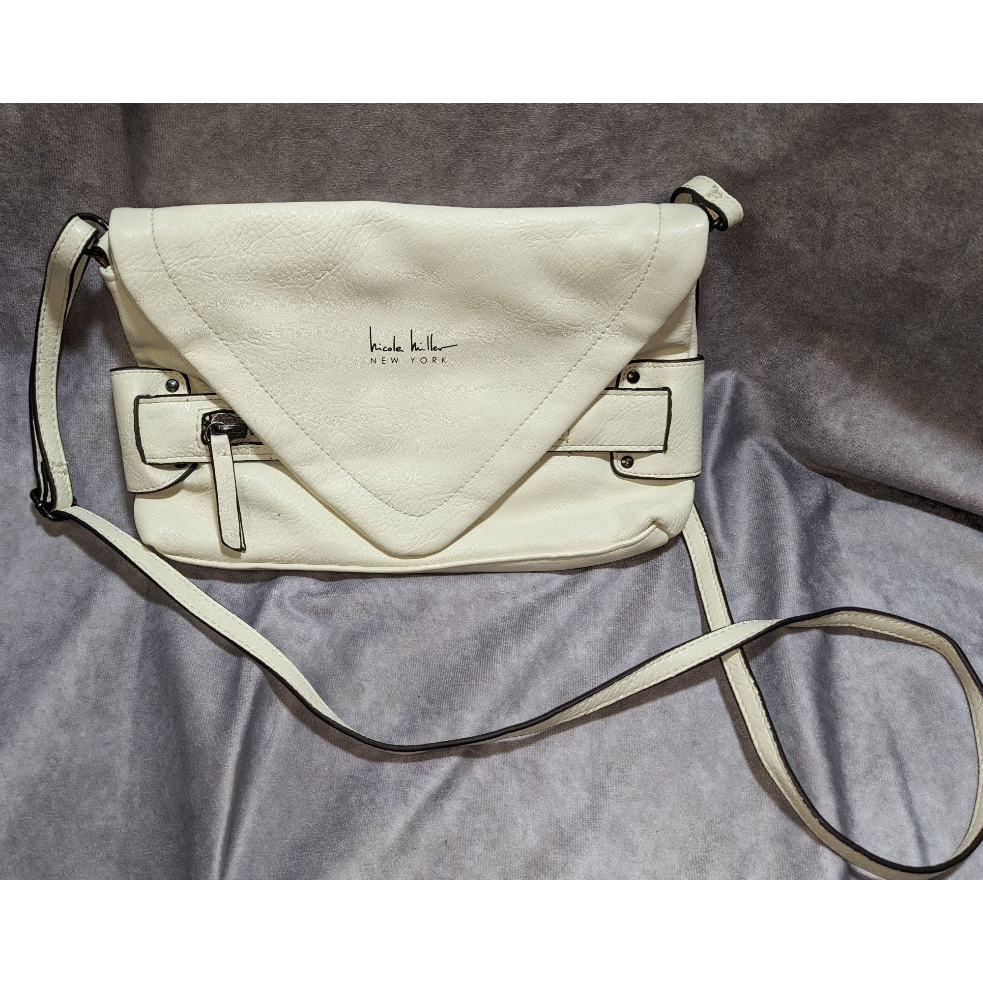 Nicole Miller Nicole Miller New York Cream Faux Leather Crossbody Bag With Size ONE SIZE - 5 Thumbnail