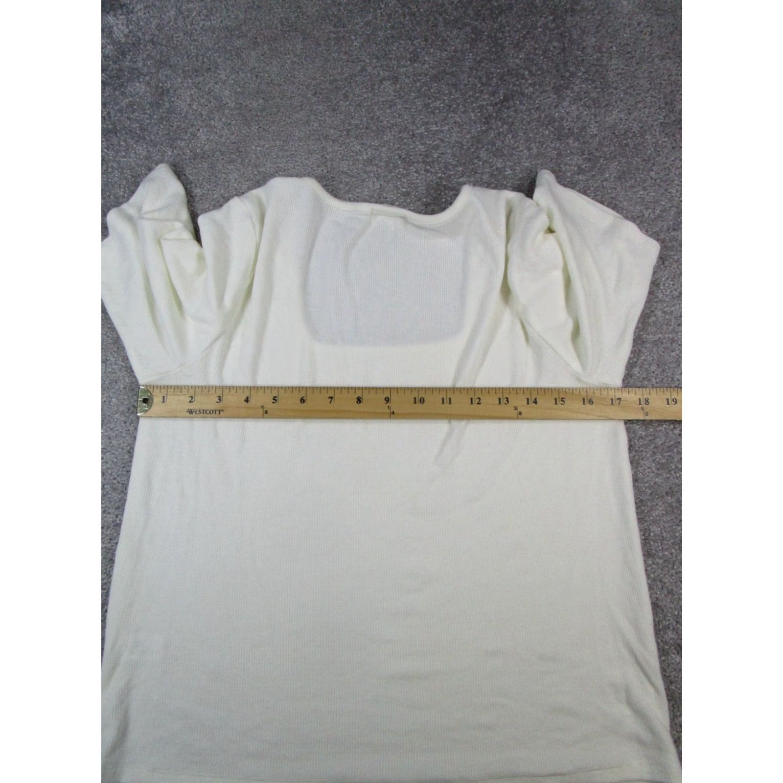 Marine Layer Marine Layer Shirt Womens XL White Waffle Knit Top Square Neck Pullover Blouse Knit Lyocell Short Sleeve Regular Size XL / US 12-14 / IT 48-50 - 7 Thumbnail