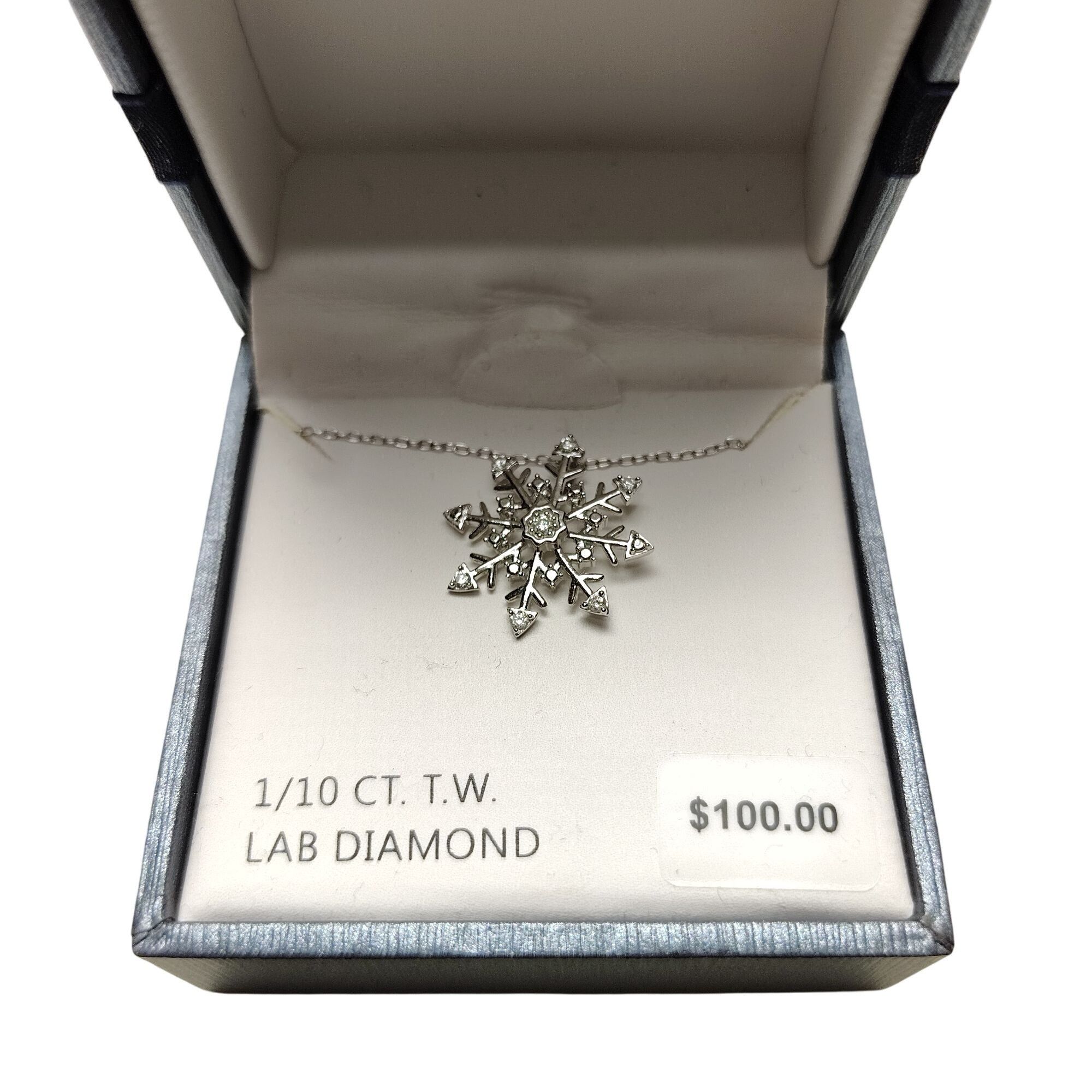 Other Sterling Silver 1/10 Ct. T.W. Lab Diamond Snowflake Pendant Size ONE SIZE - 2 Thumbnail