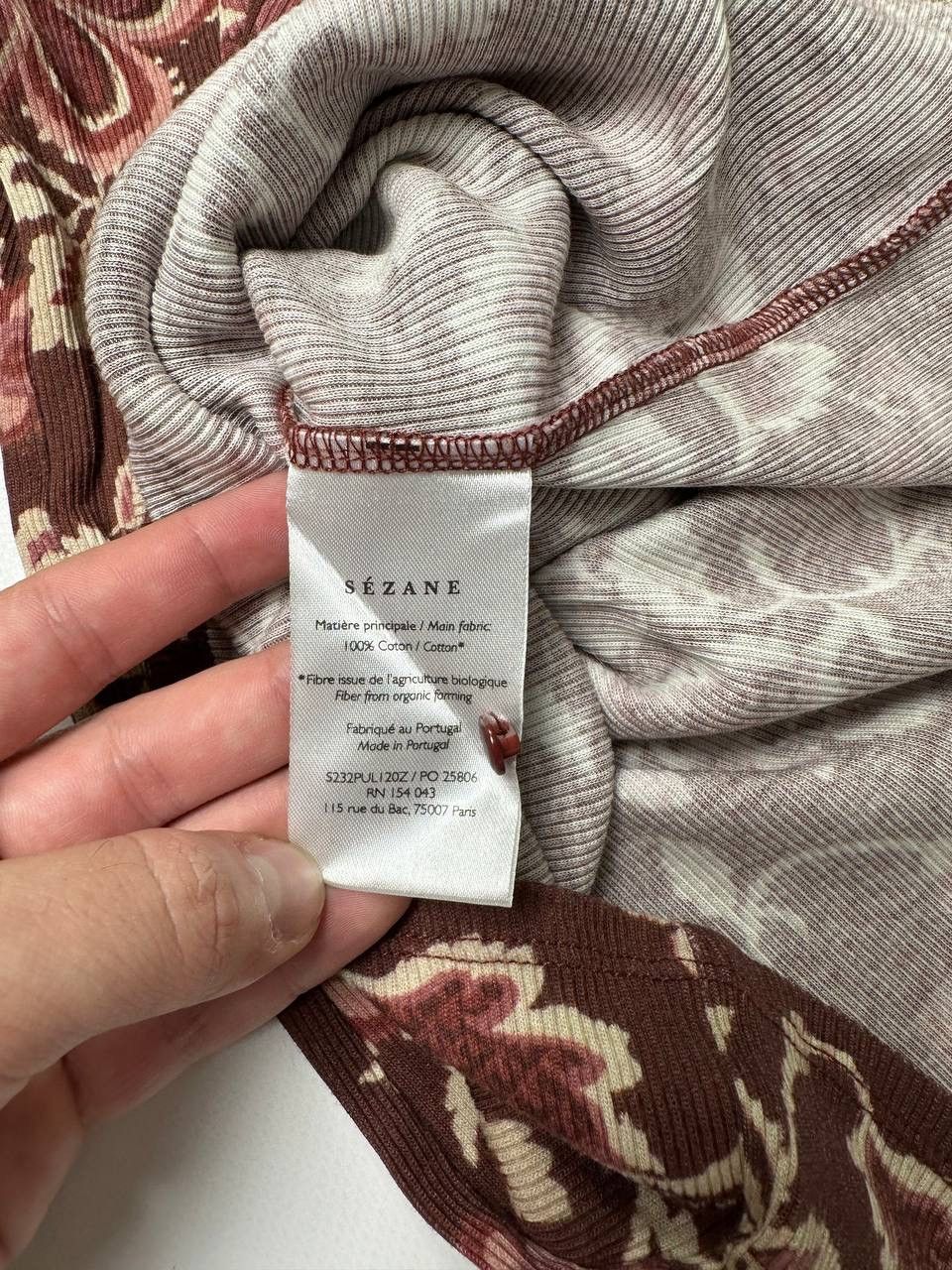 Sezane Sézane Floral Print Mock Neck Top Long-sleeve Luxury Paris Size S / US 4 / IT 40 - 6 Thumbnail