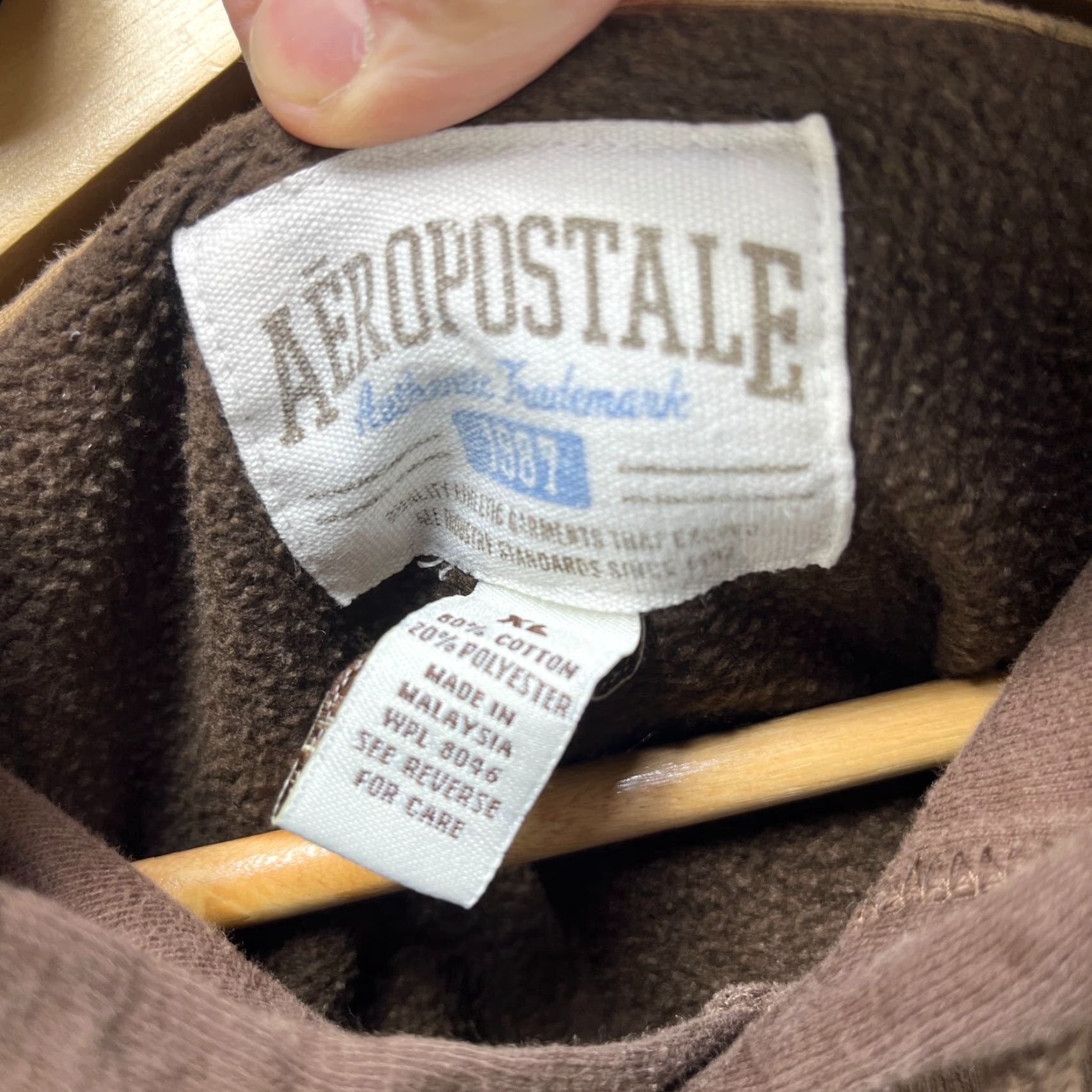 Aeropostale VINTAGE Aeropostale Hoodie XL Brown 90s Pullover Long Sleeve Mens Size US XL / EU 56 / 4 - 6 Thumbnail