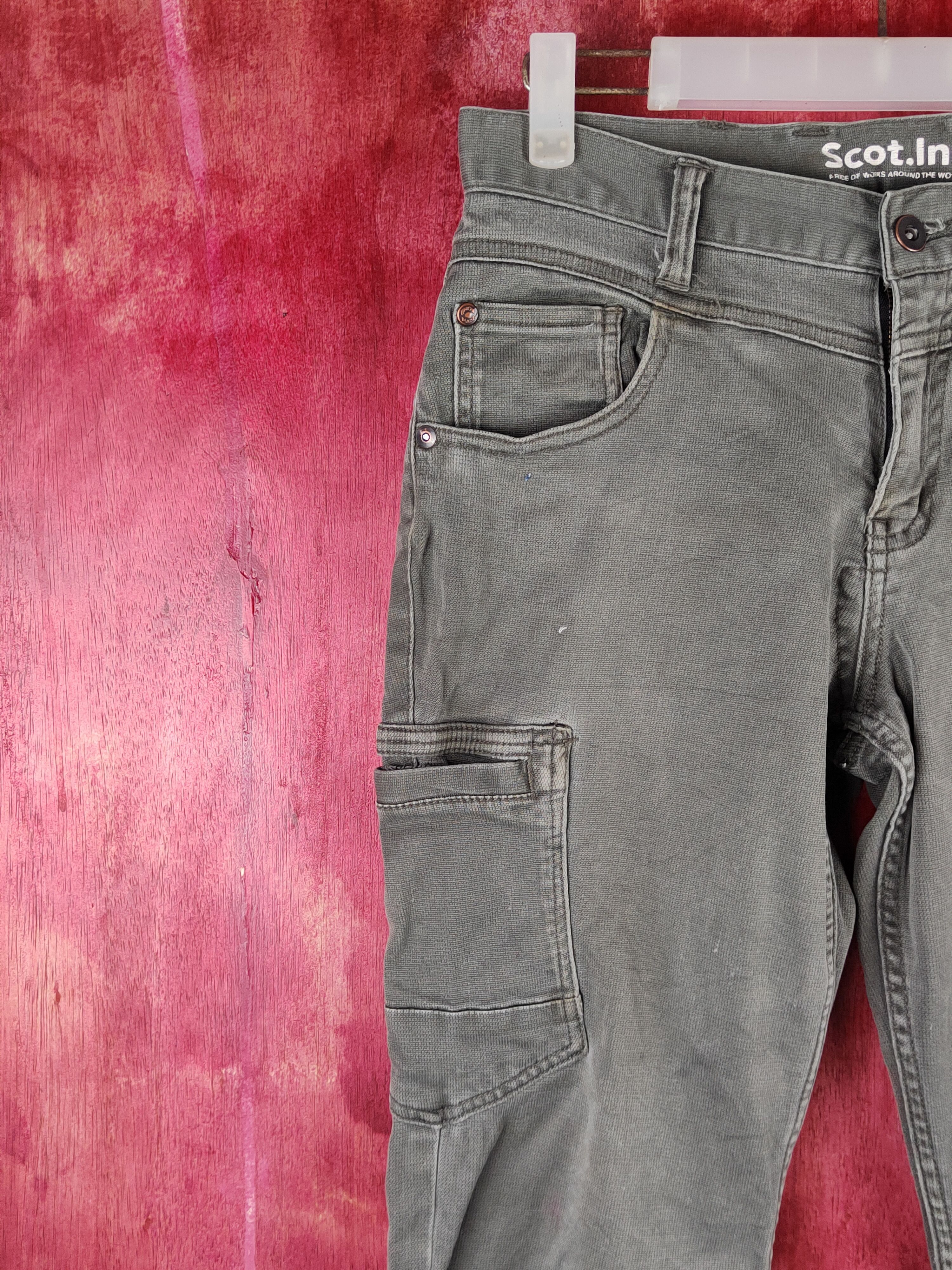 Japanese Brand Scot.Inc Olive Multipocket Tactical Denim Pants #S1469 Size US 30 / EU 46 - 3 Thumbnail