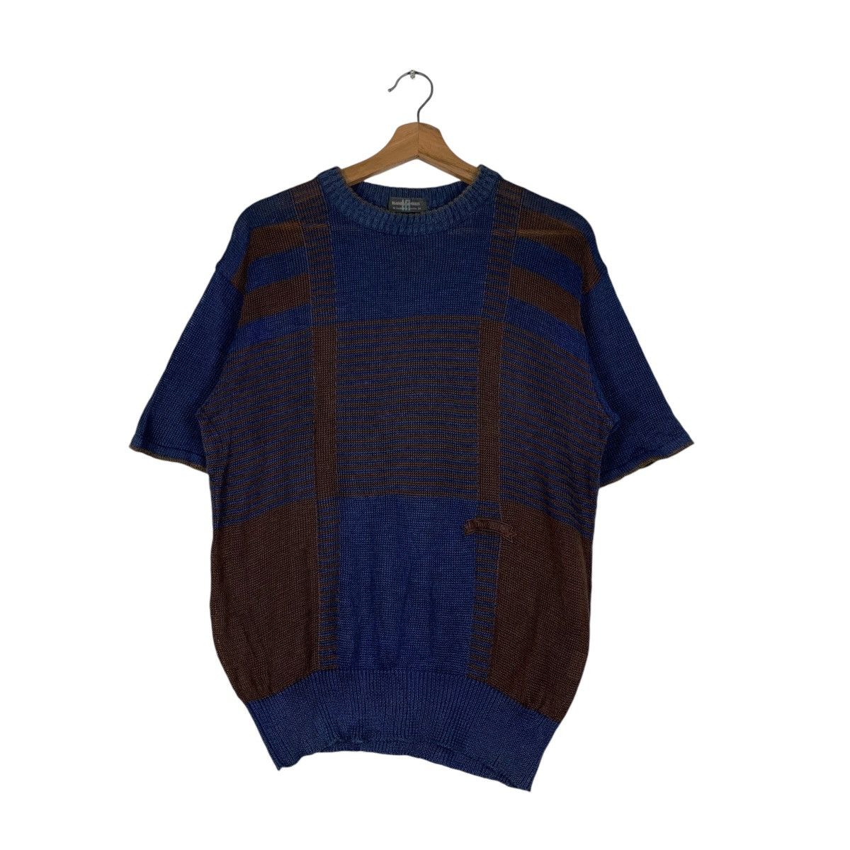 Hardy Amies HARDY AMIES London Big Check Knitted SS Sweater #1189-C54 Size US M / EU 48-50 / 2 - 1 Thumbnail