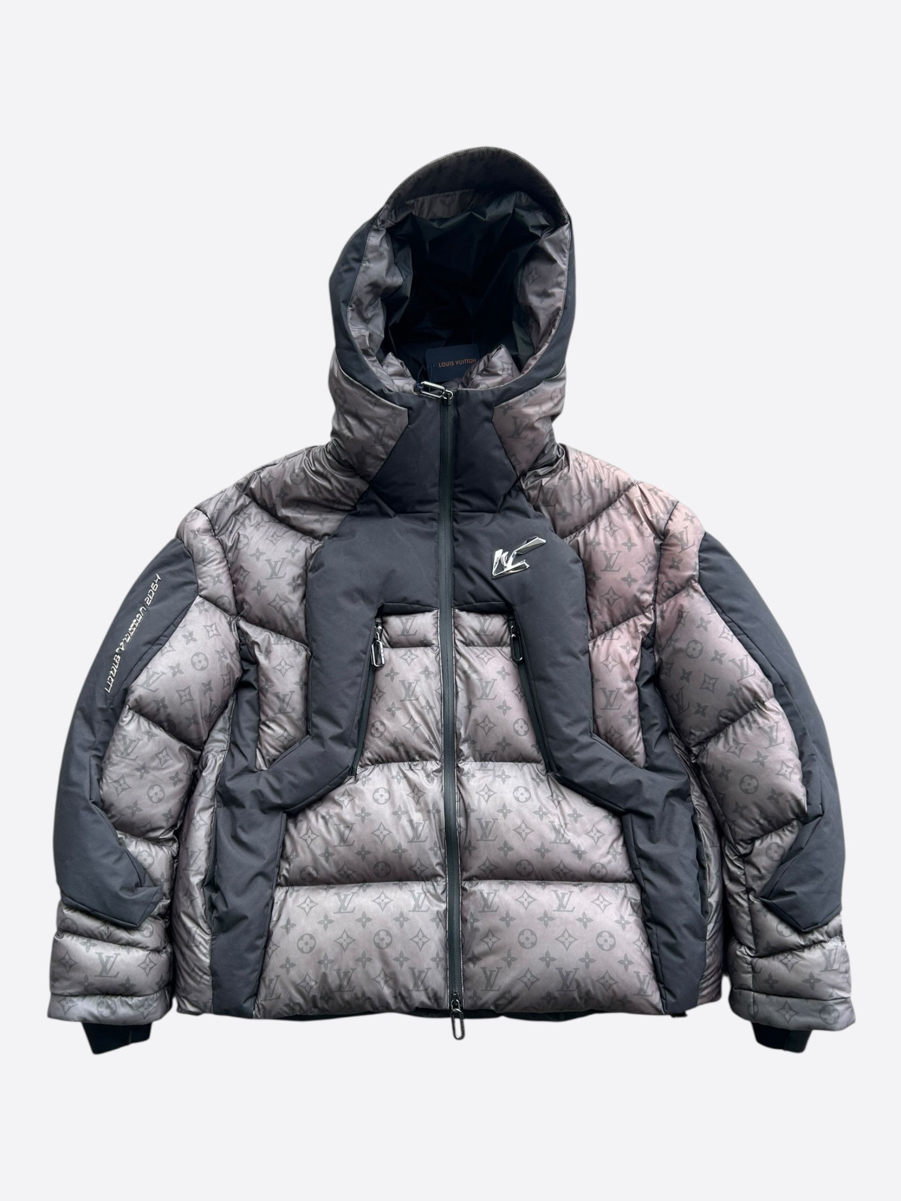 Louis Vuitton Black & Grey 2054 Monogram Heat Reflective Puffer Jacket Size US S / EU 44-46 / 1 - 1 Thumbnail