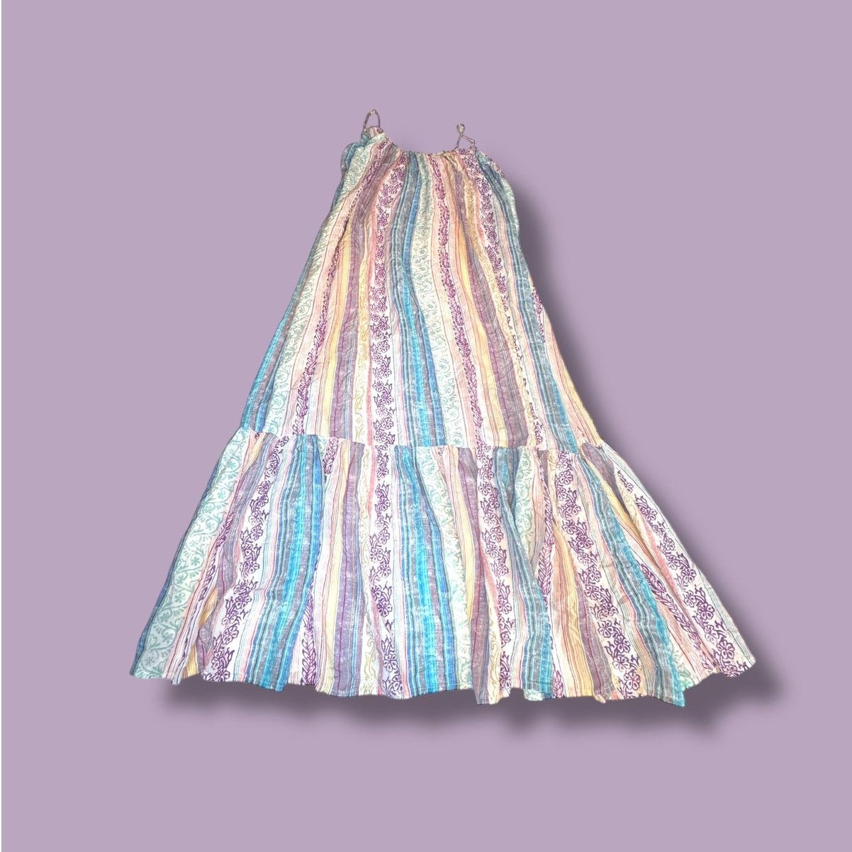 Anthropologie by Anthropologie Midi Spring Striped Pastel Dress S Size S / US 4 / IT 40 - 1 Thumbnail