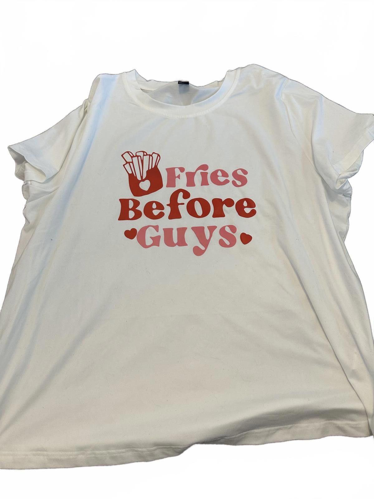 Shein SHEIN Curve 'Fries Before Guys' Tee - 4XL Size 4XL / US 24-26 - 1 Thumbnail
