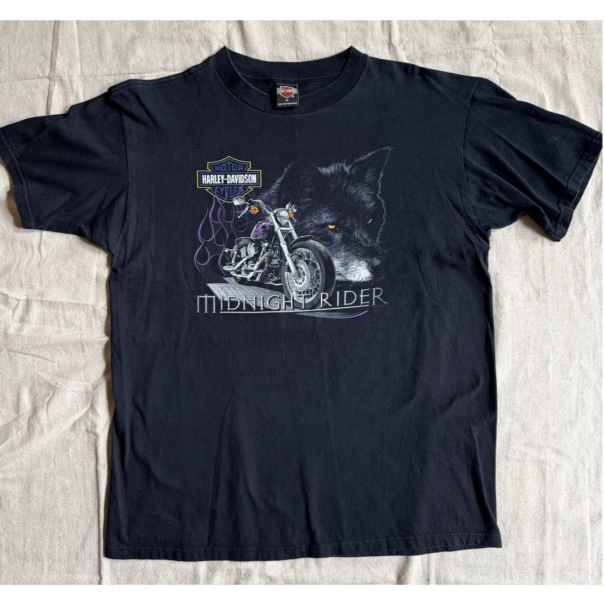 Harley Davidson Vintage Harley Davidson Midnight Rider Tee Large Made in USA Size US XL / EU 56 / 4 - 8 Thumbnail