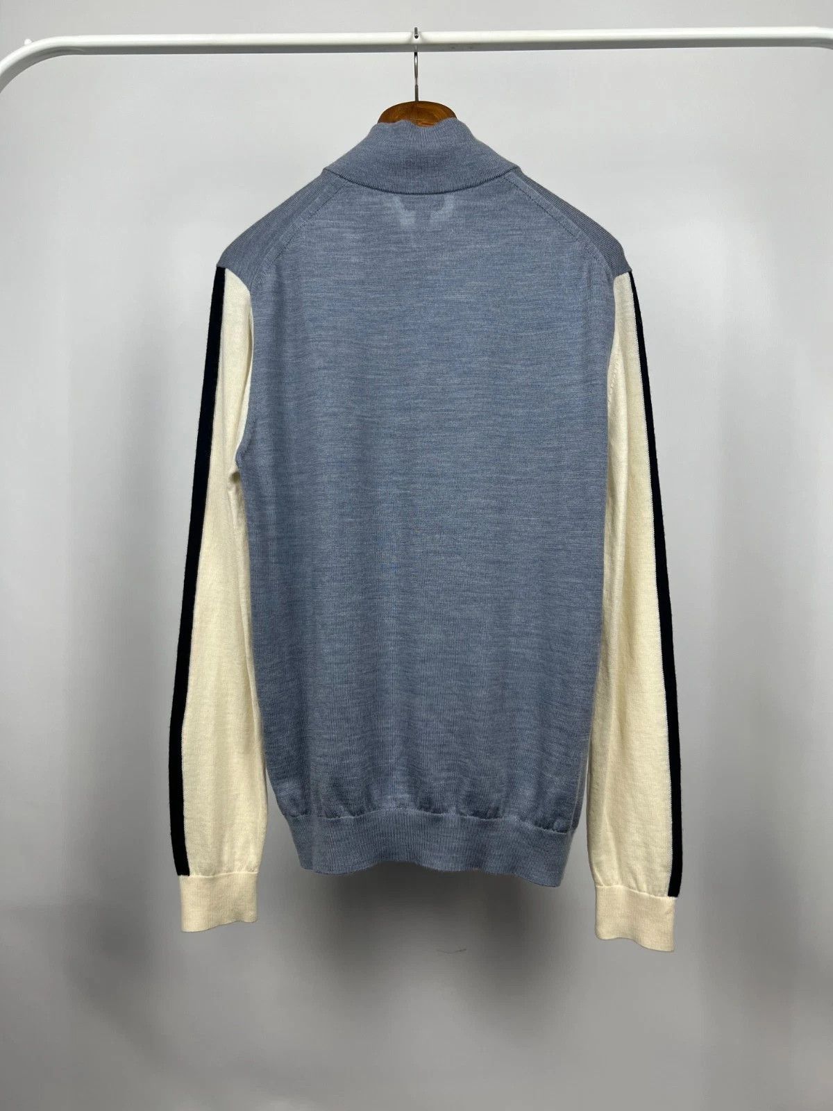 Reiss Reiss Leo 100% Wool Colourblock Polo 1/4 Zip Long Sleeve Size US L / EU 52-54 / 3 - 6 Thumbnail