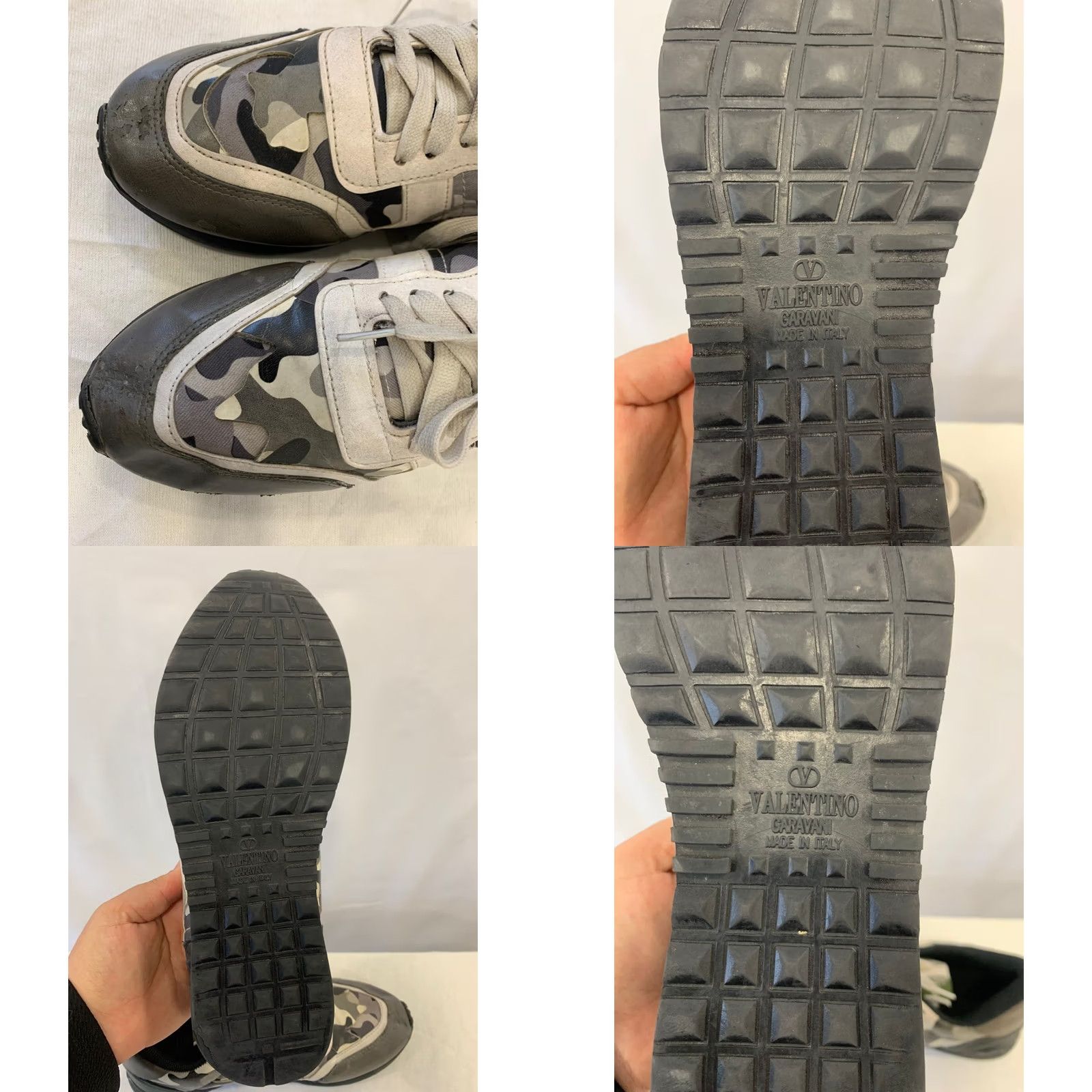 Valentino Valentino Garavani Rockrunner Sneaker Men EU 40 US 7 Camouflage Leather Multicolor Gray Green 2010s Mens Size US 7 / EU 40 - 9 Thumbnail