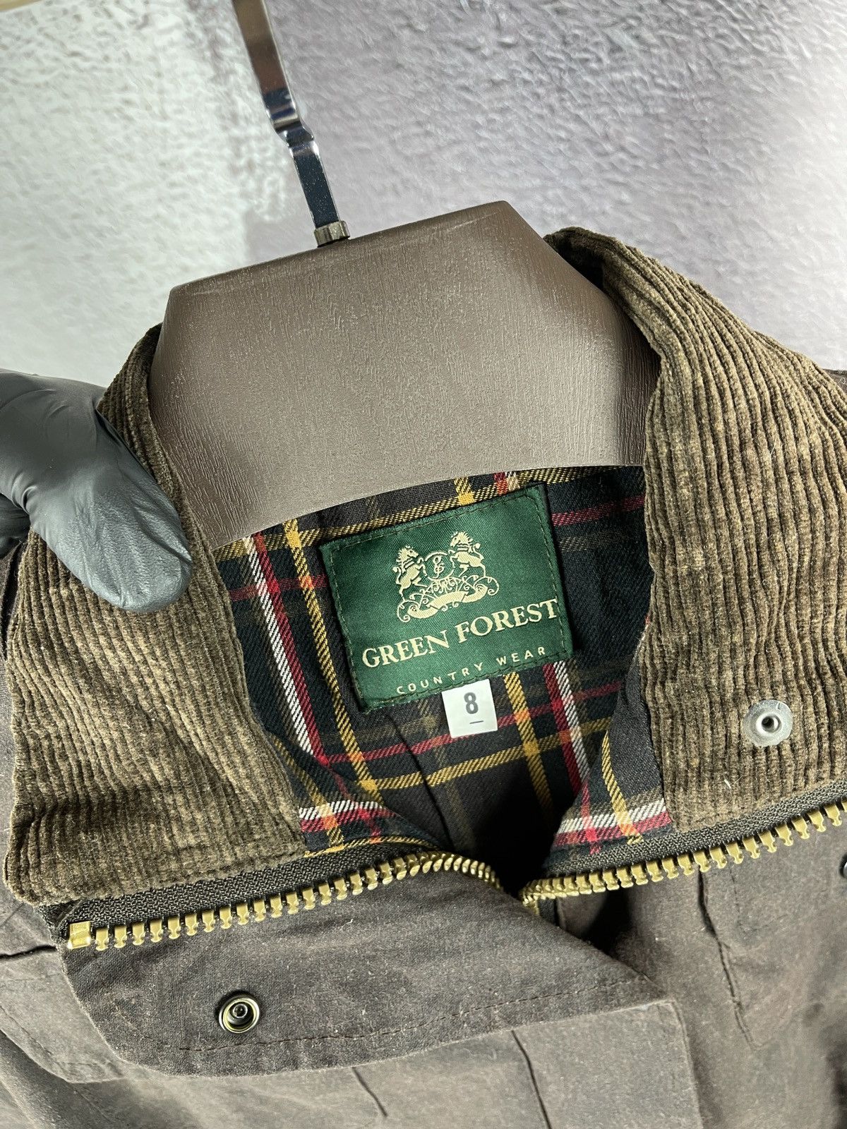 Vintage Green Forest Country wear made in England waxed belt jacket Size S / US 4 / IT 40 - 7 Thumbnail