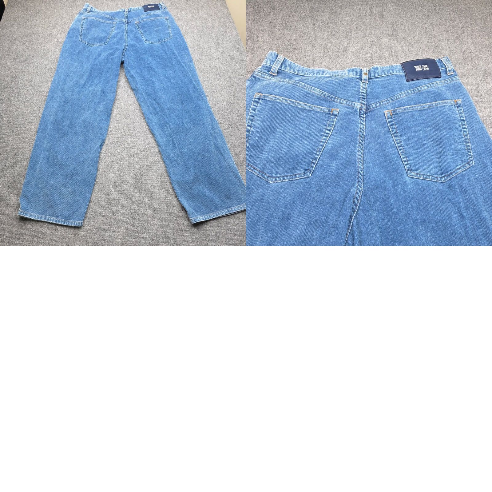 Vintage VINTAGE White Blue Shirt Jean Pants Mens 38x30 Blue Corduroy Baggy Skater Y2K 90s Size US M / EU 48-50 / 2 - 8 Thumbnail