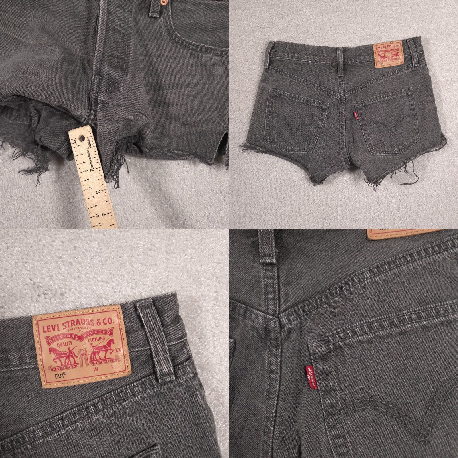 Levi's Levi's 501 Jean Shorts Womens W26 Gray High Rise Cutoff Raw Hem Denim Casual Size 26" / US 2 / IT 38 - 9 Thumbnail