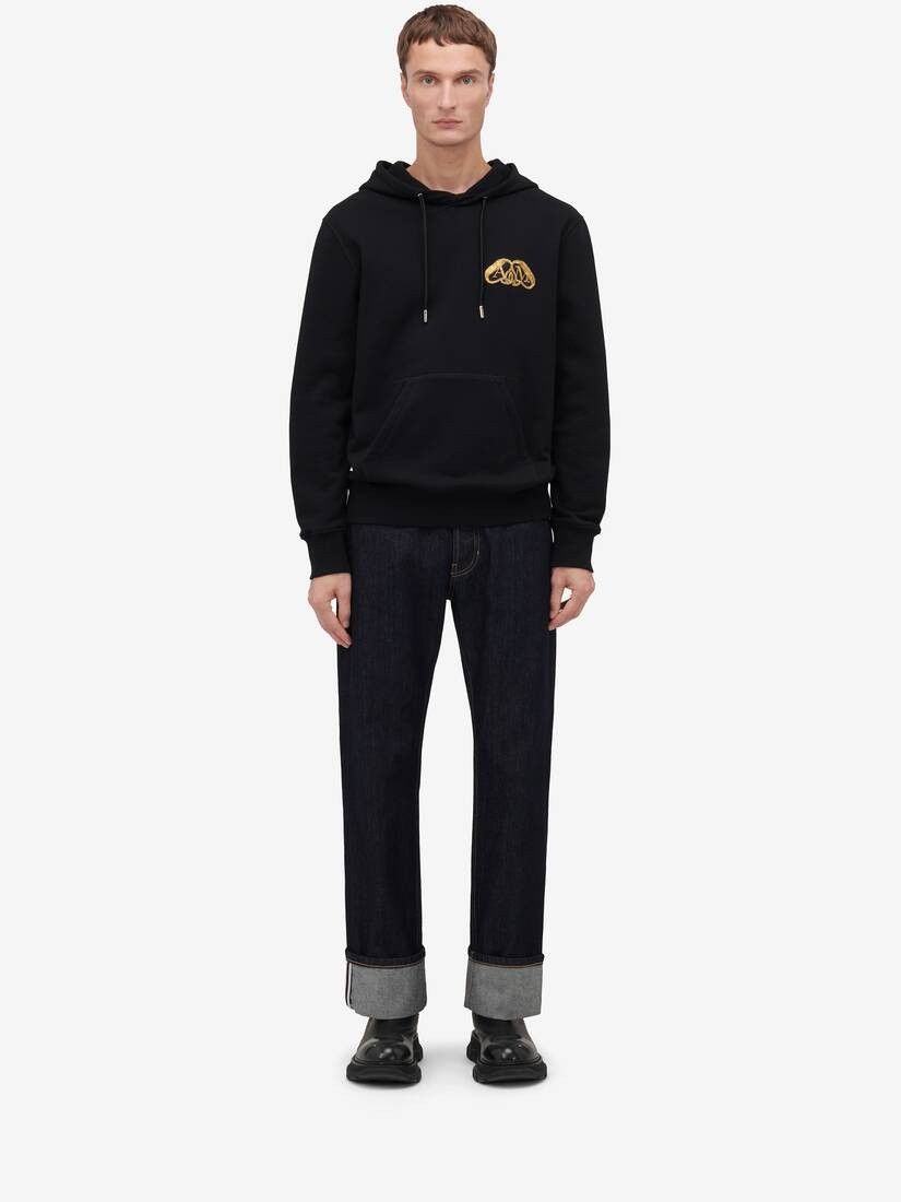 Alexander McQueen o1w1db10725 Half Seal Logo Hooded Sweatshirt in Black Size US XS / EU 42 / 0 - 2 Thumbnail