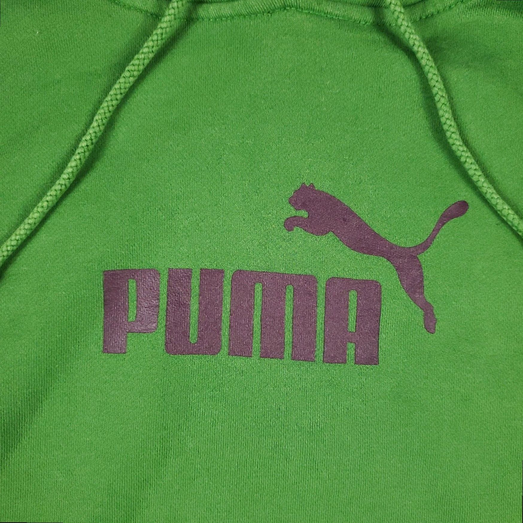 Puma PUMA Hoodie Womens Medium Green Pullover Sweatshirt Cotton Blend Size M / US 6-8 / IT 42-44 - 2 Thumbnail