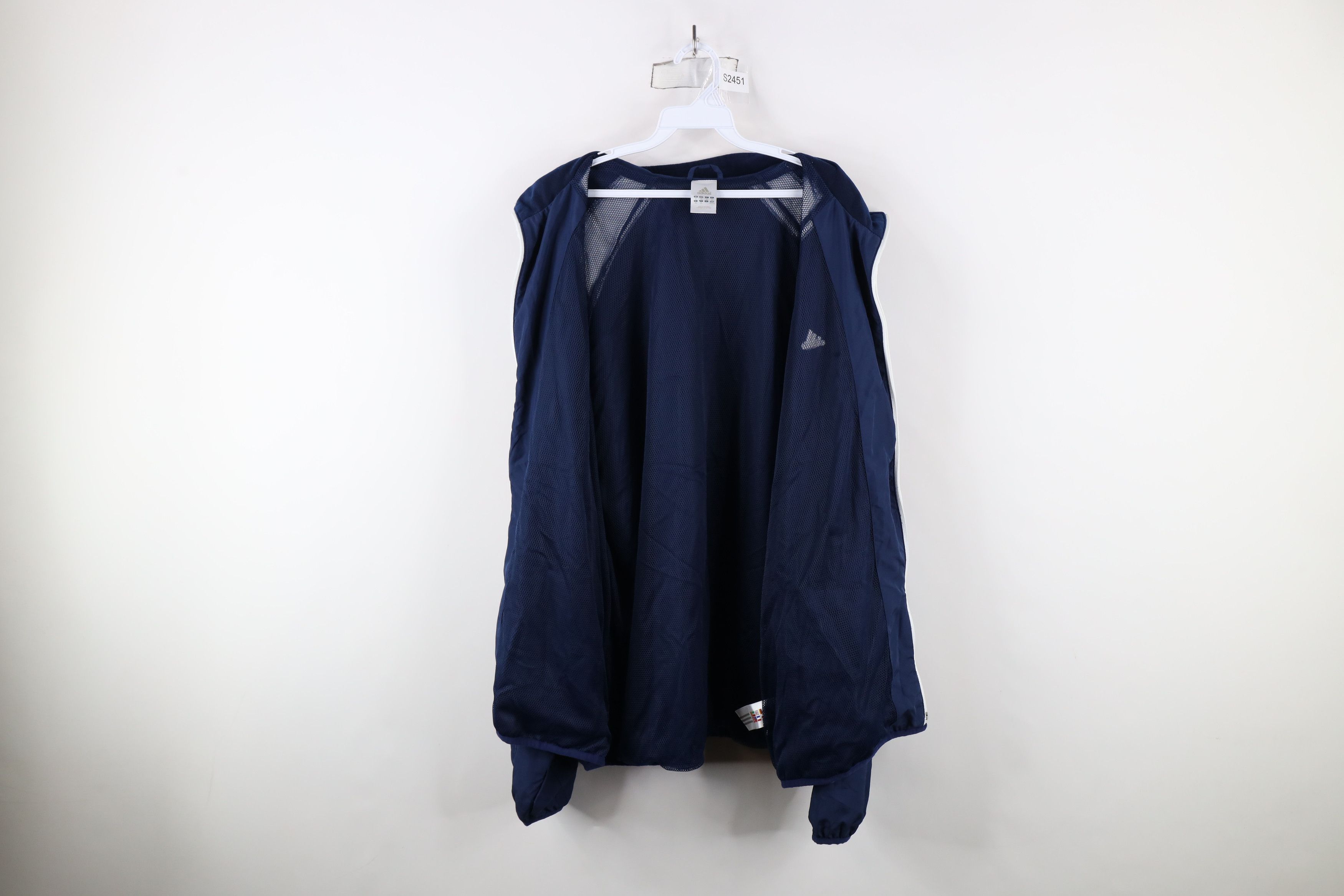 Adidas × Vintage Vintage Adidas Lined Full Zip Windbreaker Jacket Blue Size US XXL / EU 58 / 5 - 9 Thumbnail