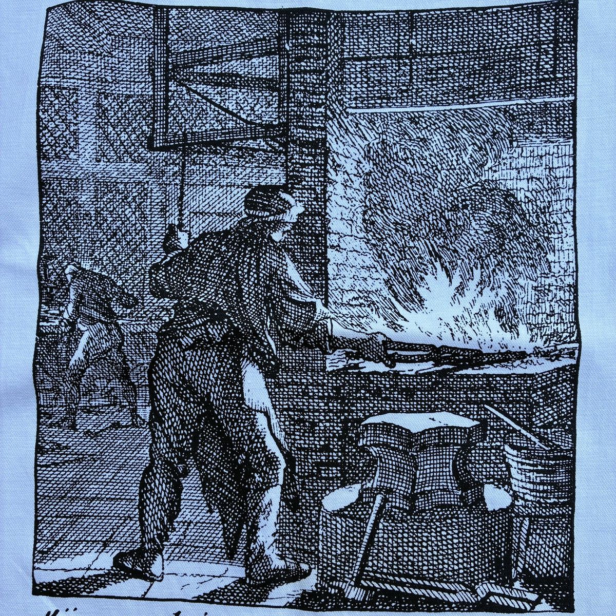 Other Vintage 70s Dutch Tea Towel Jan Luyken Blacksmith Art Print Size ONE SIZE - 3 Thumbnail