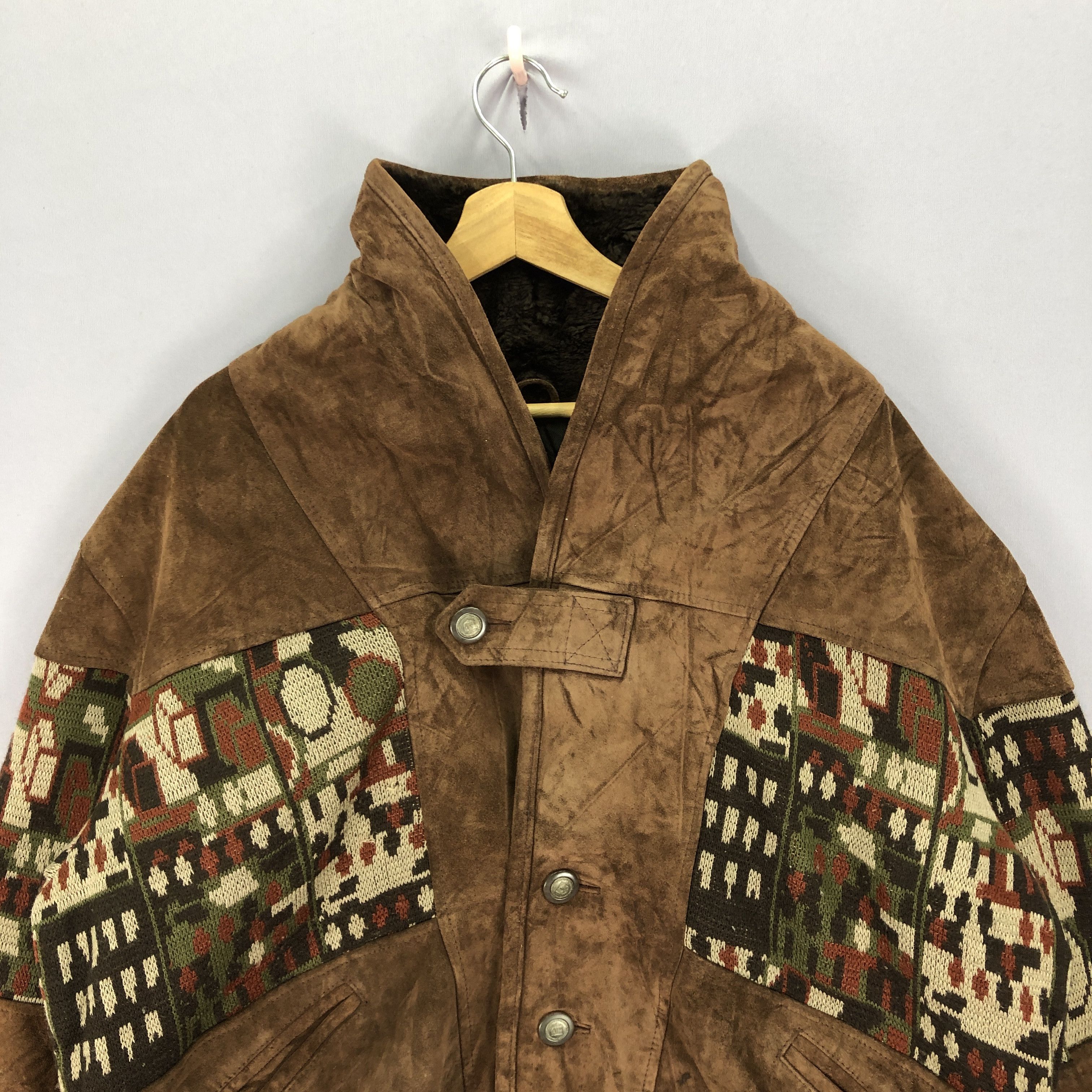 Japanese Brand × Vintage Vintage Via Nouva Pelle Leather Shearling Lining Jacket Size US XL / EU 56 / 4 - 2 Thumbnail