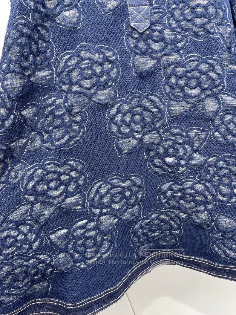 Chanel Chanel Heavy industry lace camelia denim stitching jacket Size XS / US 0-2 / IT 36-38 - 5 Thumbnail