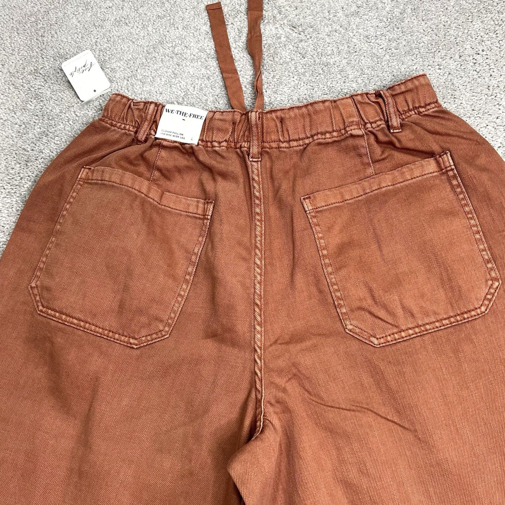 Free People VINTAGE Free People We The Free Pants High Rise Ultra Wide Leg Clover Copper NWT Size 36" / US 14 / IT 50 - 7 Thumbnail