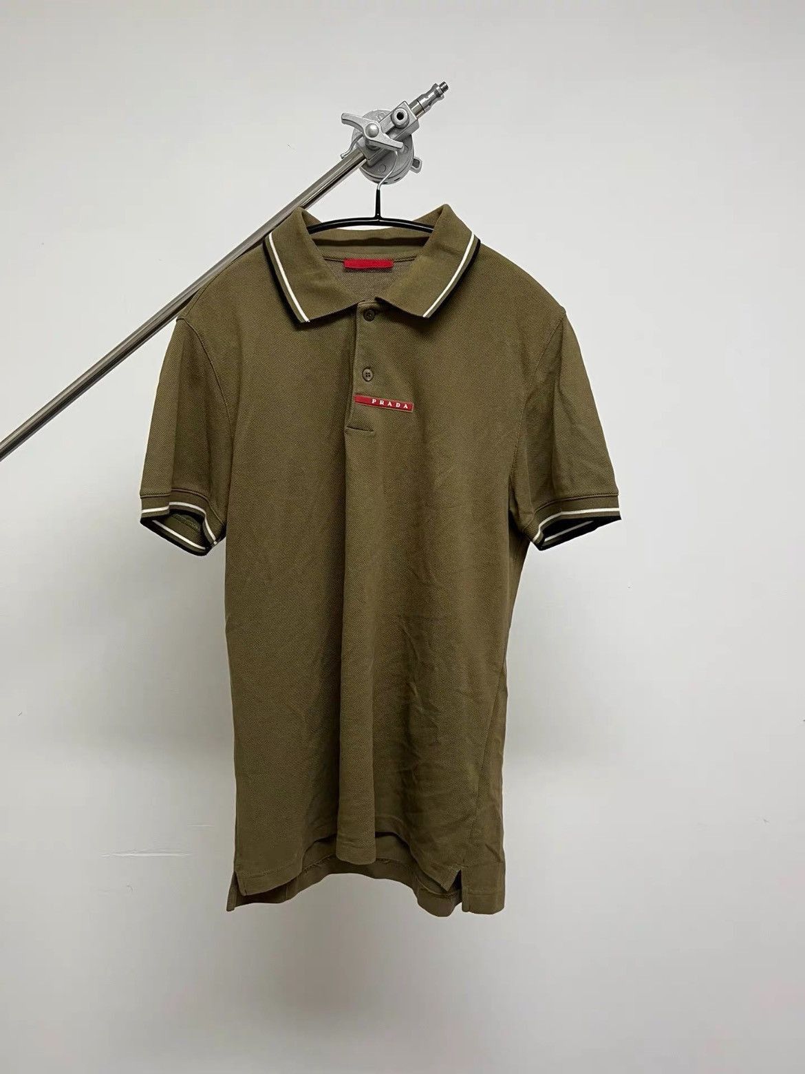 トップス 00s prada sports rubber logo polo sullen 00s PRADA Sport