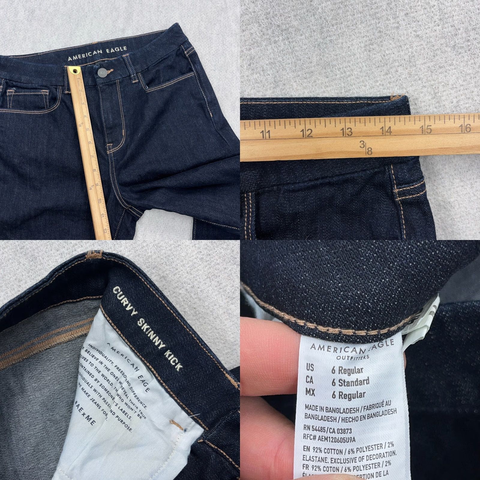 American Eagle Outfitters American Eagle Outfitters Jeans Women 6 Curvy SkinnyKick Boot Cut Dark Wash High Rise Denim 5-Pocket Stretch Bootcut Jeans Womens 90s Bohemian Size 28" / US 6 / IT 42 - 8 Thumbnail