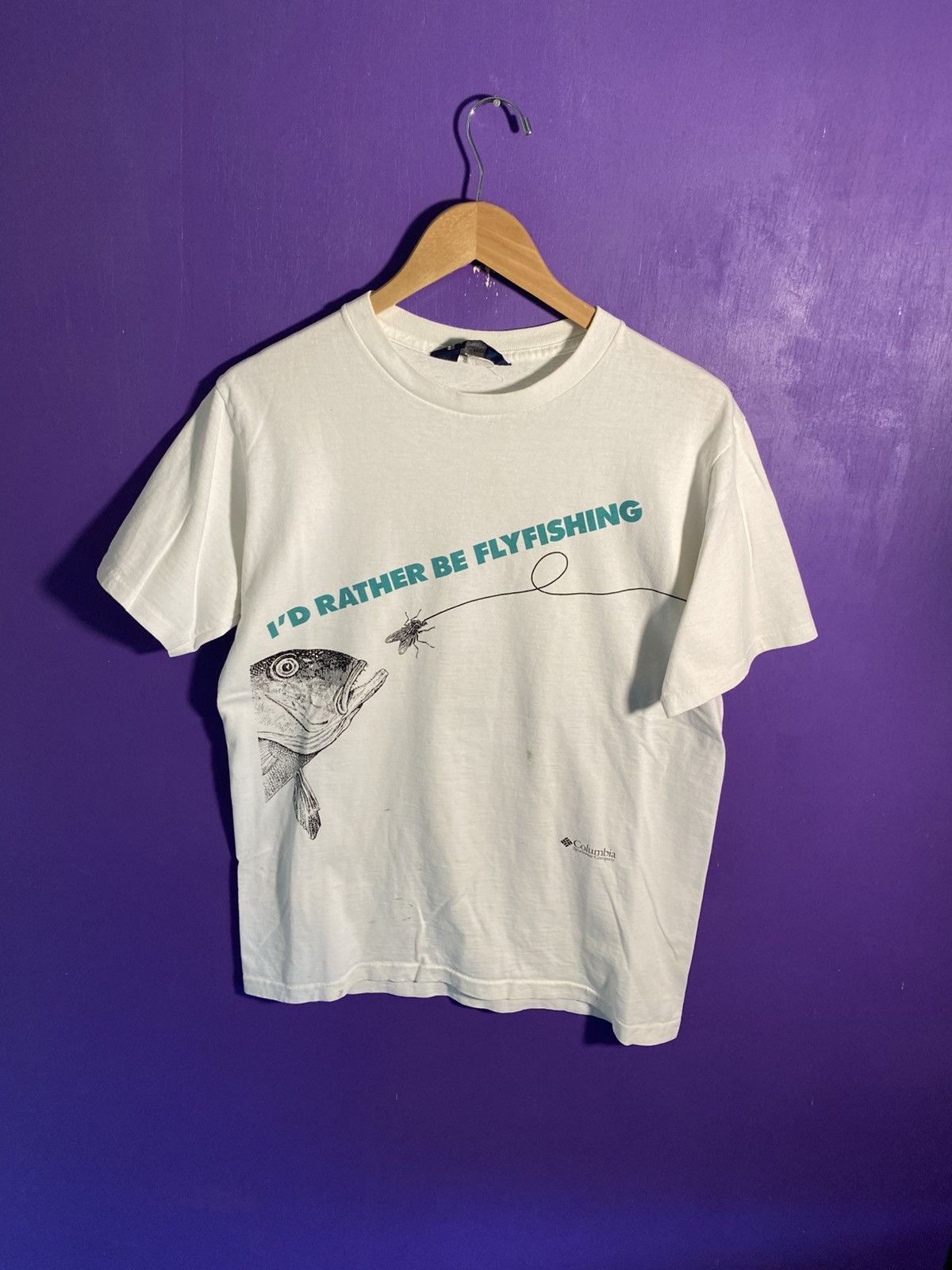 Columbia Vintage 80s Columbia fly fishing t-shirt Size US L / EU 52-54 / 3 - 1 Thumbnail