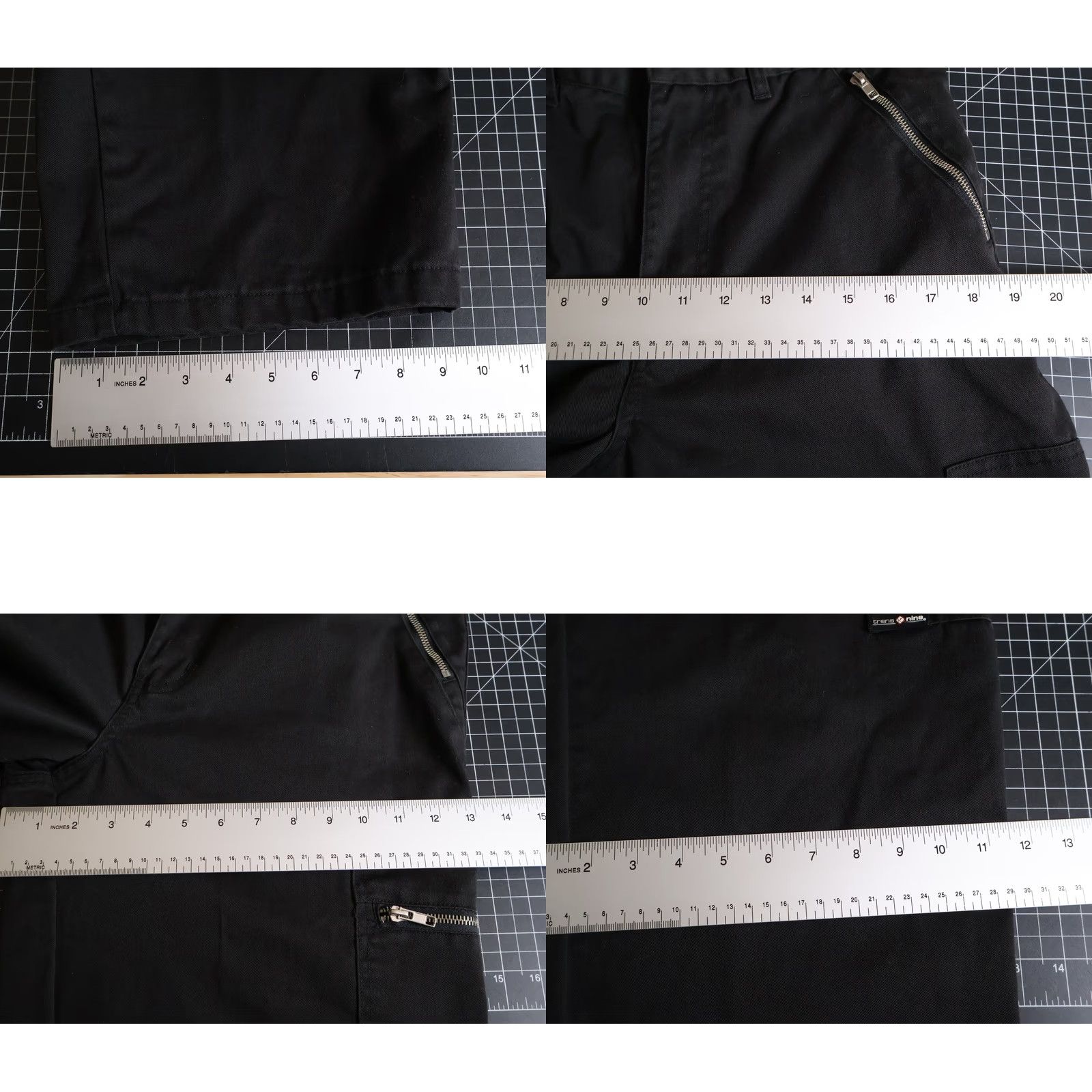 Vintage VINTAGE Transnine Cargo Pants Men's 32 x 30 Black Cotton Blend Baggy Fit Cargo Pocket Straight VTG Grunge Retro 90s Mens Size US 32 / EU 48 - 8 Thumbnail
