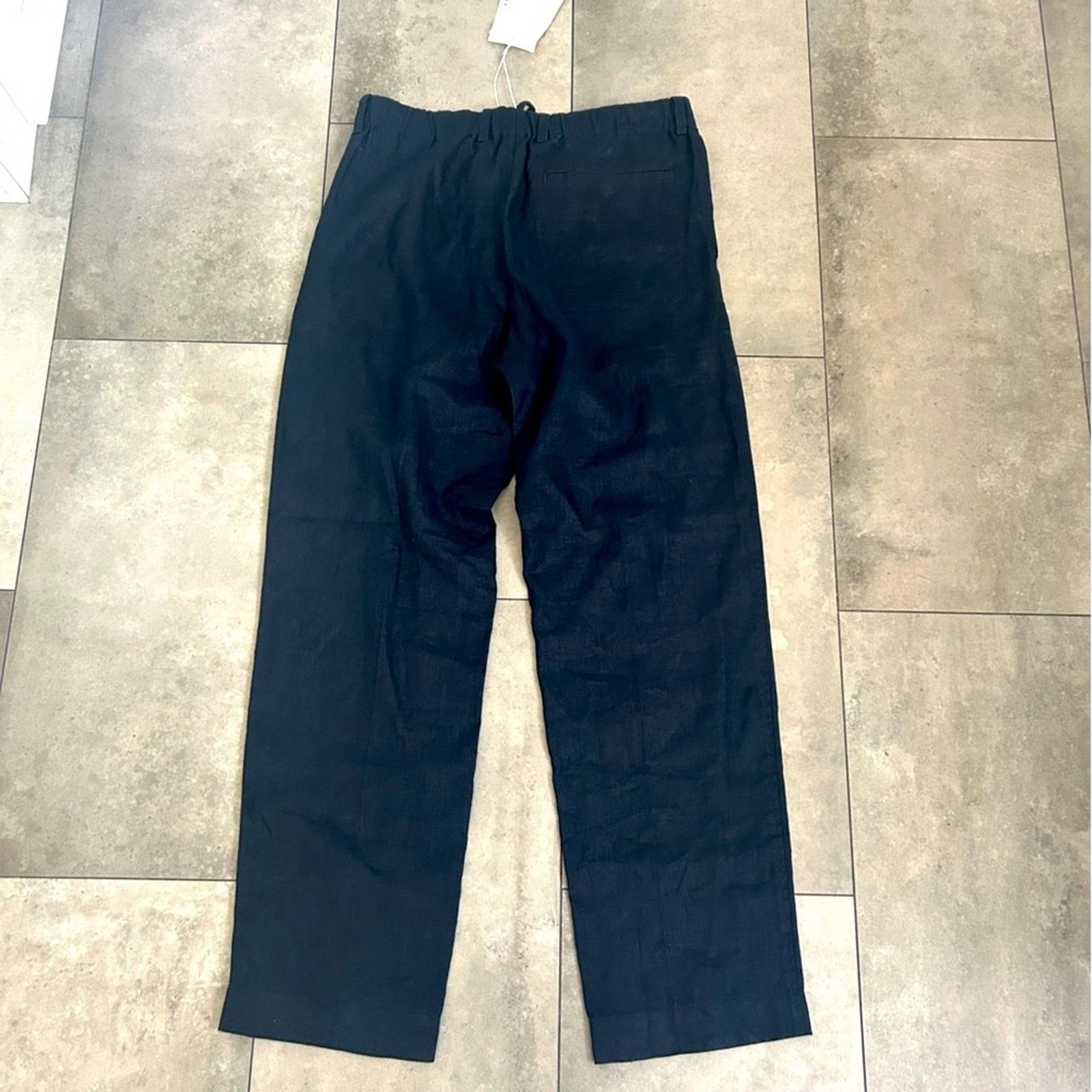 Cos NEW COS navy blue recycled linen drawstring pants 34R Size US 34 / EU 50 - 2 Thumbnail
