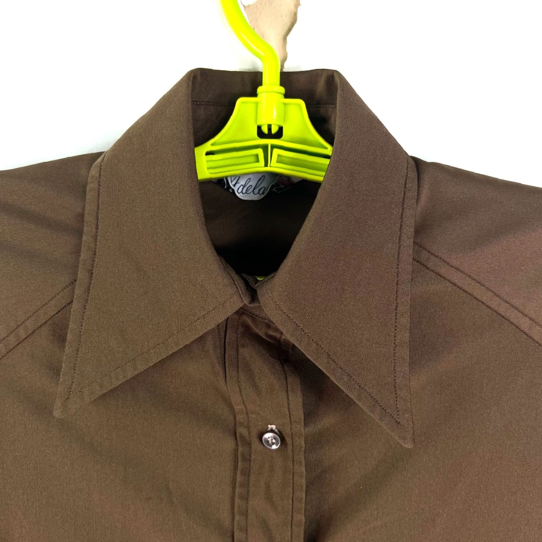 Vintage VINTAGE Adelaar Button Up Blouse Womens L Brown Polyester 100% GENUINE USA MADE ILGWU 80s Button Up Blouse Womens L Brown Poly Classic 80s Mens/Womens Size L / US 10 / IT 46 - 3 Thumbnail