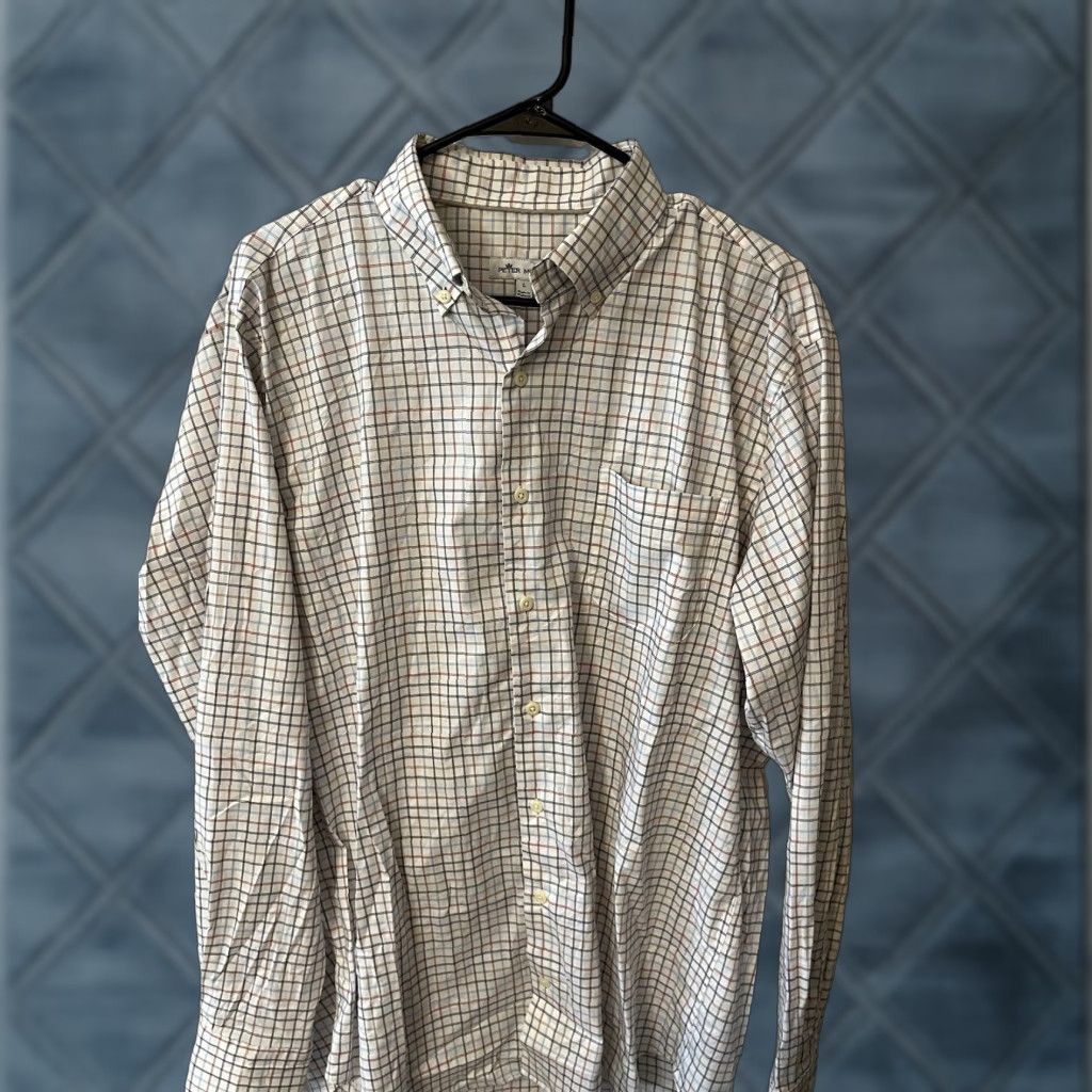 Peter Millar Peter Millar Shirt Mens L Multicolor Plaid Long Sleeve Button-Down Collared, Regular, Down Fabric, Classic Fit, All Seasons, Easy Care Size US L / EU 52-54 / 3 - 1 Thumbnail