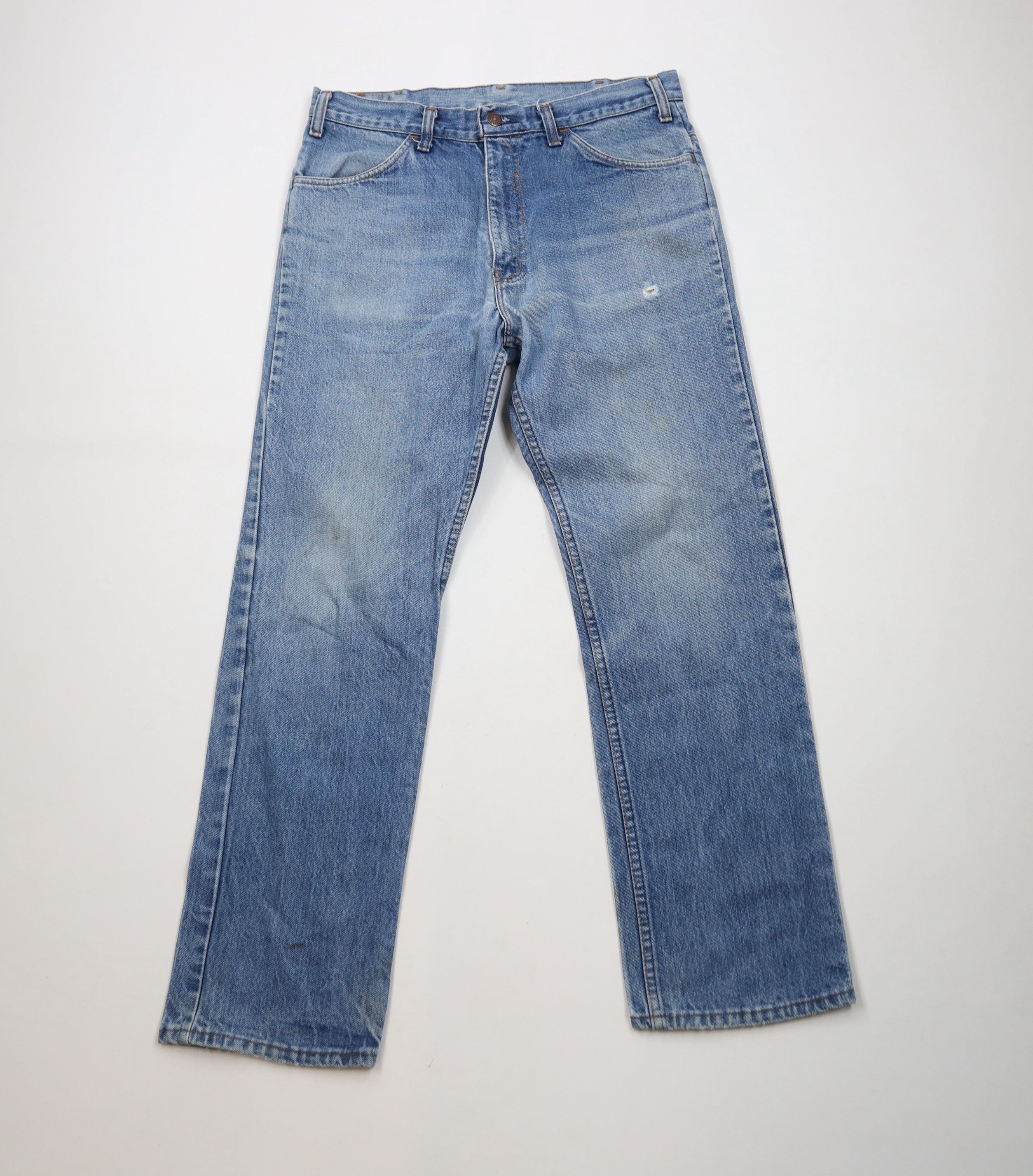 Vintage Vintage 70s Streetwear Straight Leg Denim Jeans Blue Cotton Size US 32 / EU 48 - 1 Thumbnail