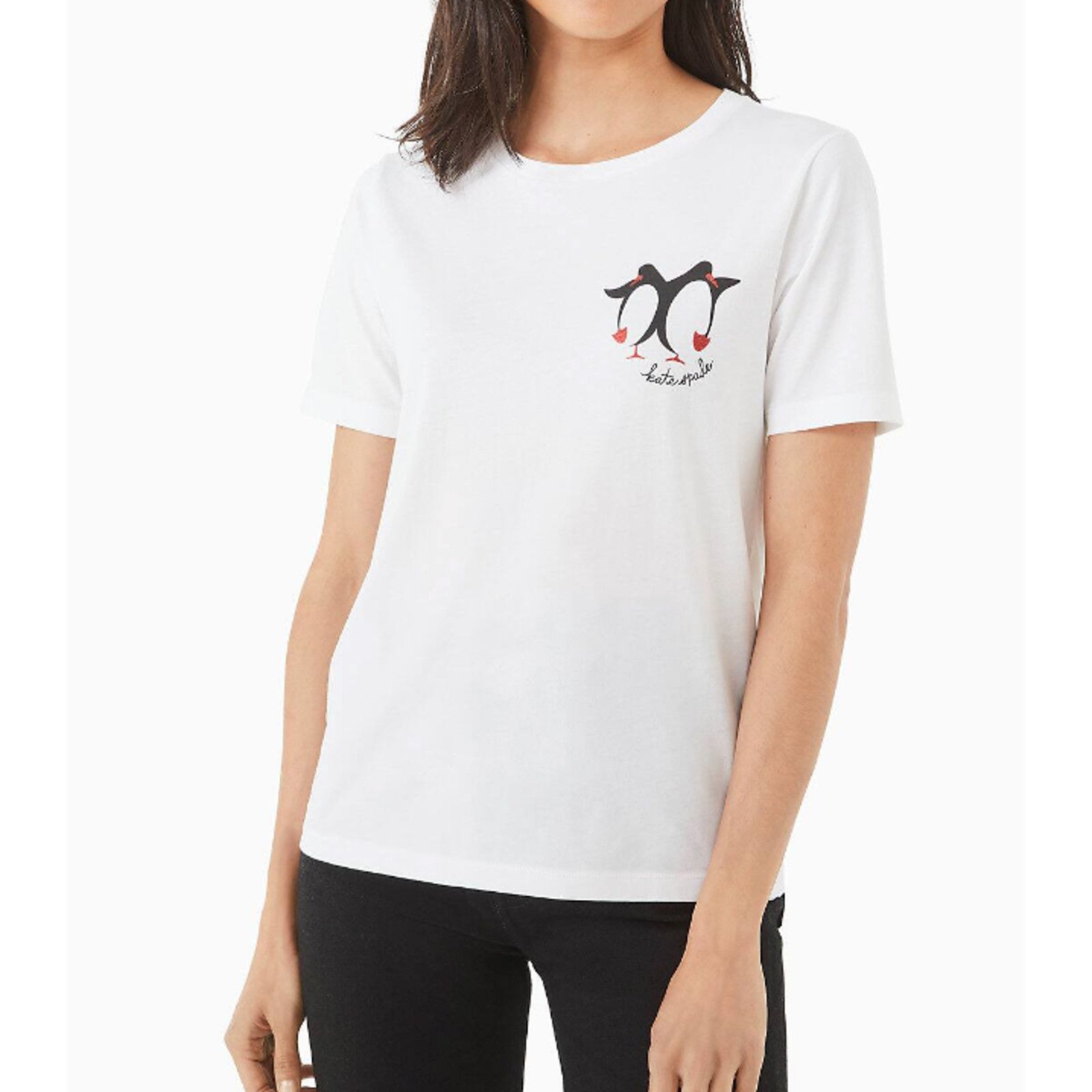 Kate Spade Kate Spade Dancing Penguins Tee XS Fresh White Size XL / US 12-14 / IT 48-50 - 4 Thumbnail