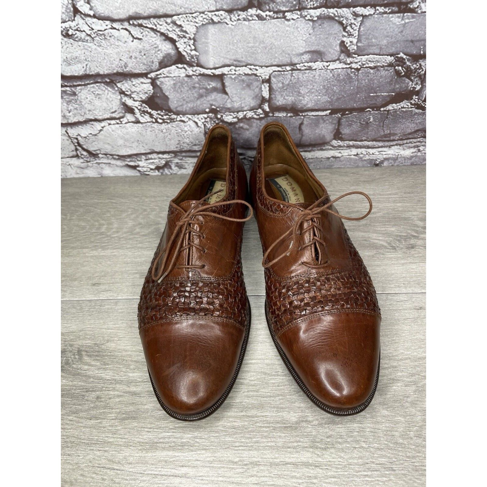 Johnston & Murphy Johnston Murphy Domani Brown Leather Cap Toe Basketweave Lac Size US 10.5 / EU 43-44 - 24 Thumbnail