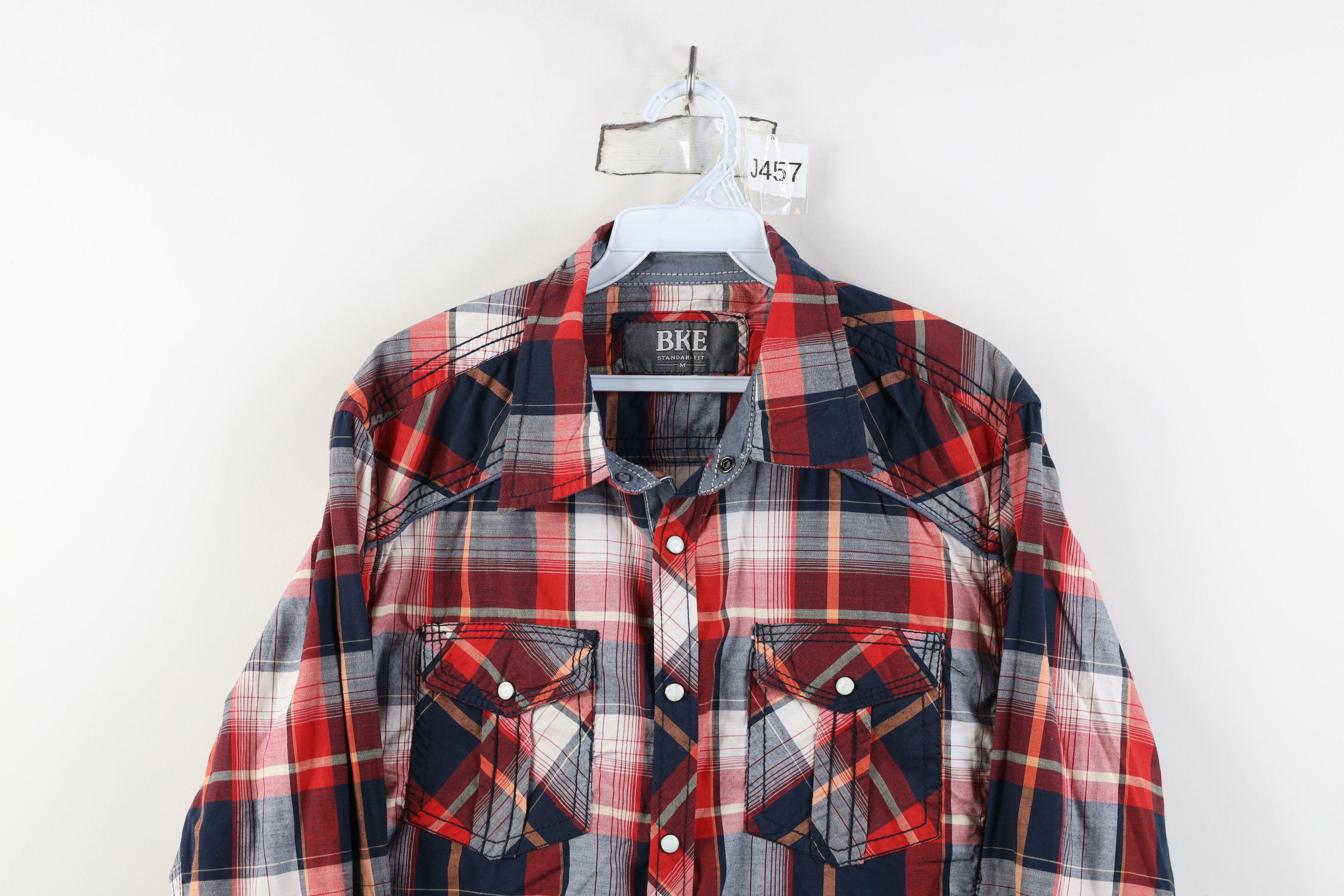 Vintage Buckle BKE Stitch Western Snap Button Collared Shirt Plaid Size US M / EU 48-50 / 2 - 2 Thumbnail