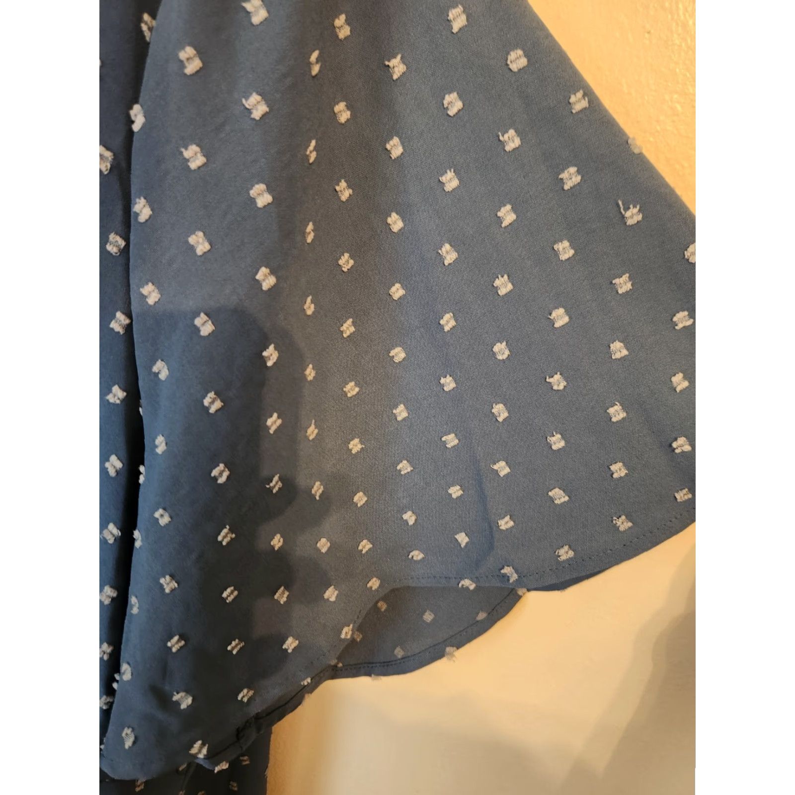 Vintage Bloomchic Blue Swiss Dot Lace Trim Tunic Top 28 Plus Size Women V-Neck Short Sleeve Blouse Casual Size 4XL / US 24-26 - 4 Thumbnail